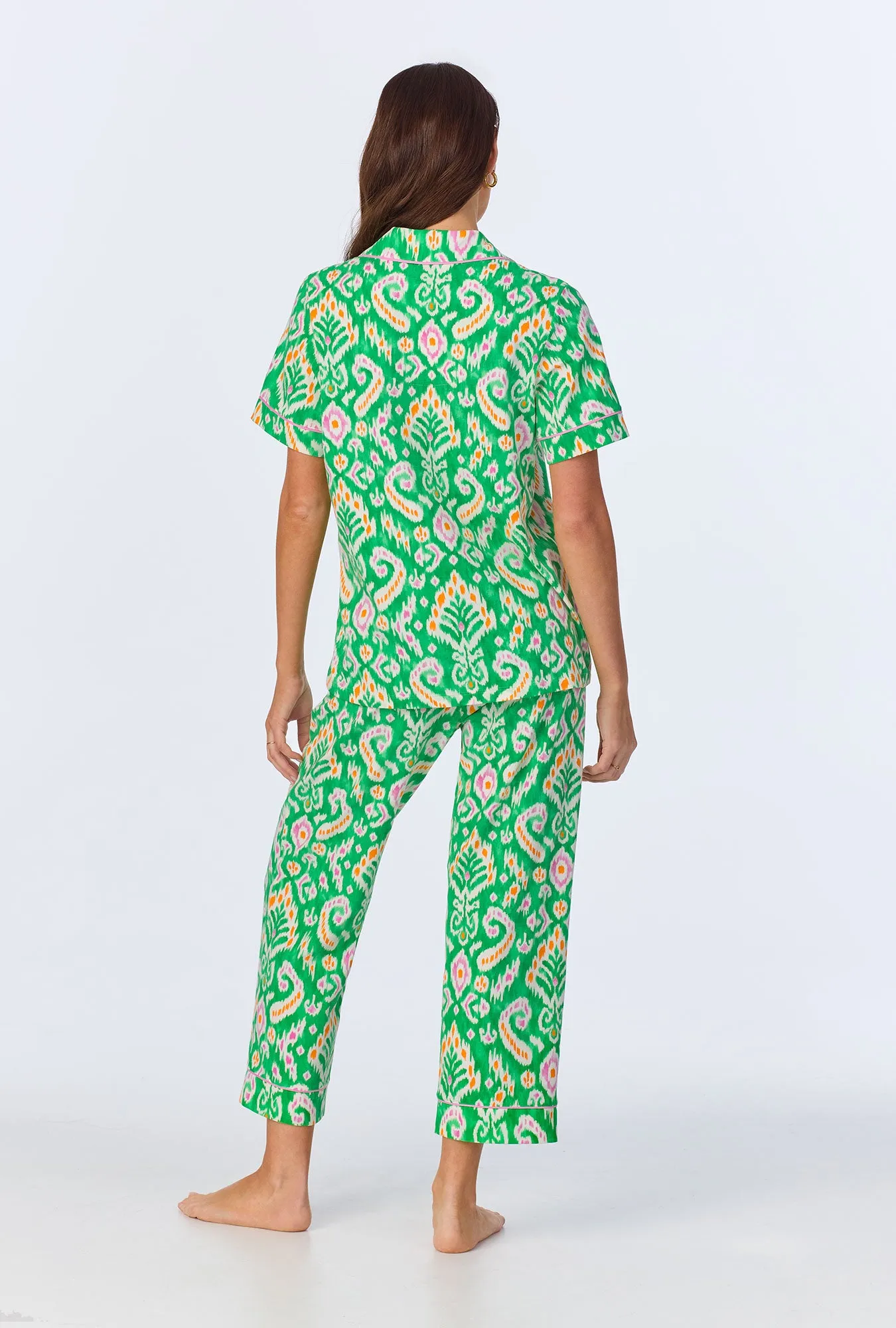 Beverly Ikat Short Sleeve Classic Stretch Jersey Cropped PJ Set sold by BedHead product image thumbnail 3