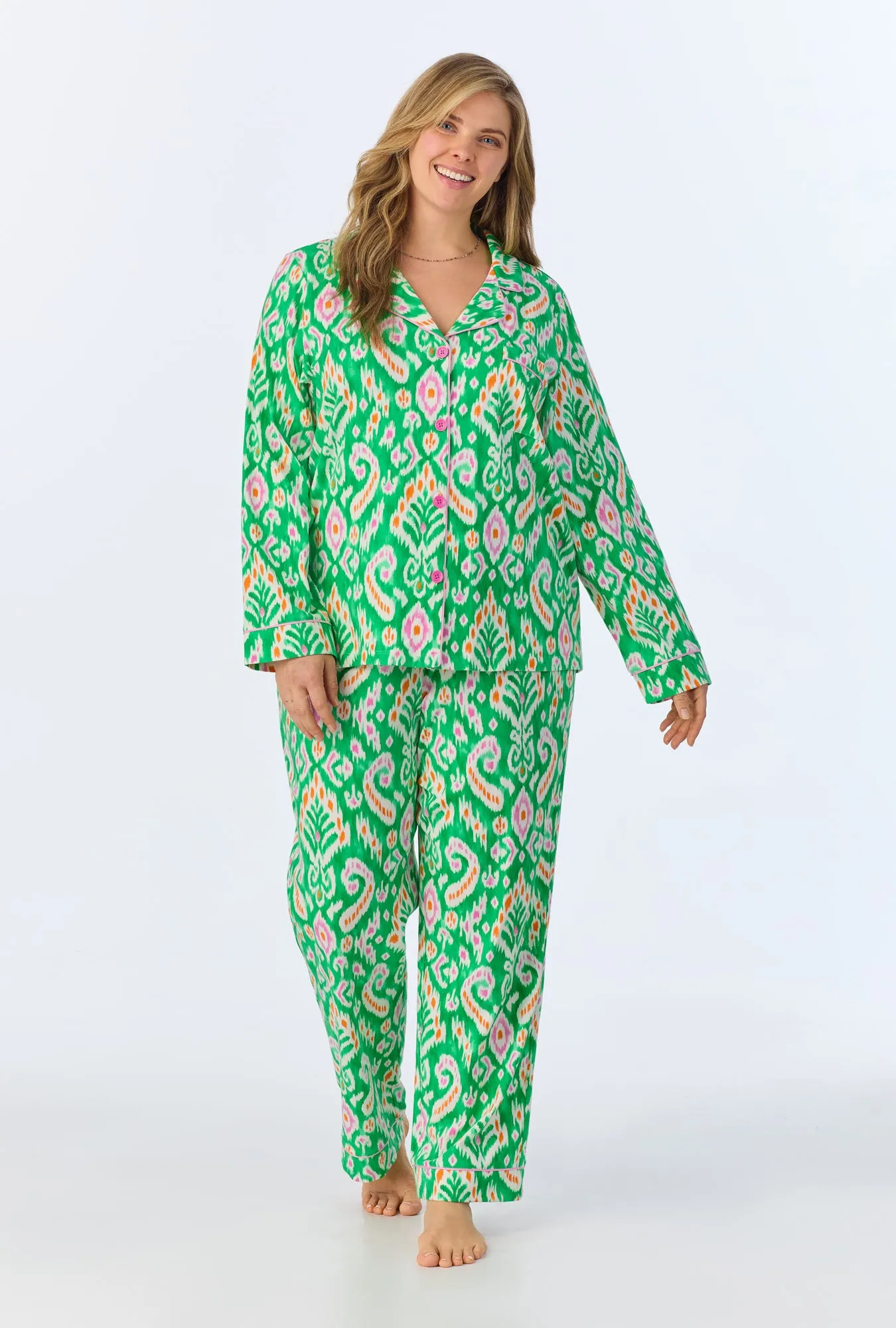 Beverly Ikat Long Sleeve Classic Stretch Jersey PJ set sold by BedHead product image thumbnail 5