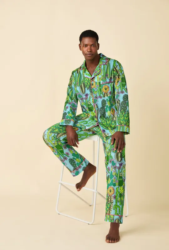 BedHead x Mr. Turk Cactus Men's Long Sleeve Classic Woven Cotton Poplin PJ Set sold by BedHead
