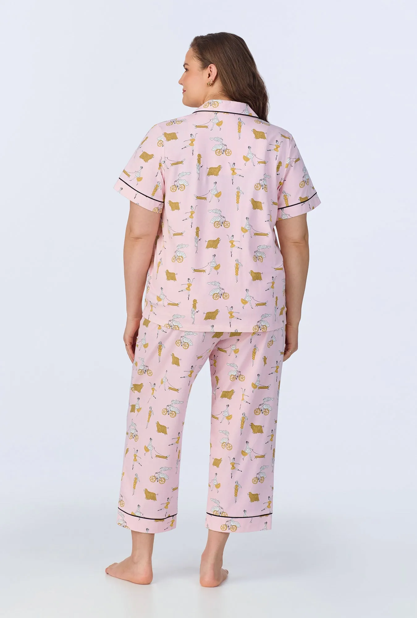 Say Yes To Pasta Short Sleeve Classic Stretch Jersey Cropped PJ Set sold by BedHead product image thumbnail 4