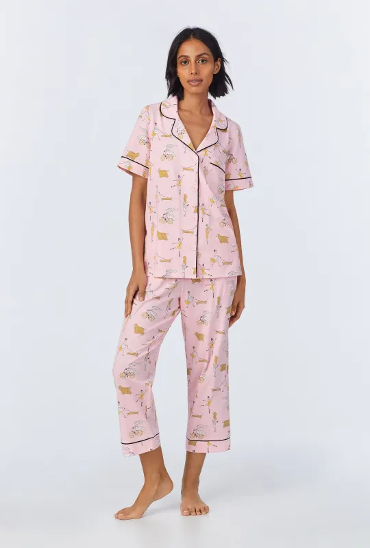 Say Yes To Pasta Short Sleeve Classic Stretch Jersey Cropped PJ Set sold by BedHead