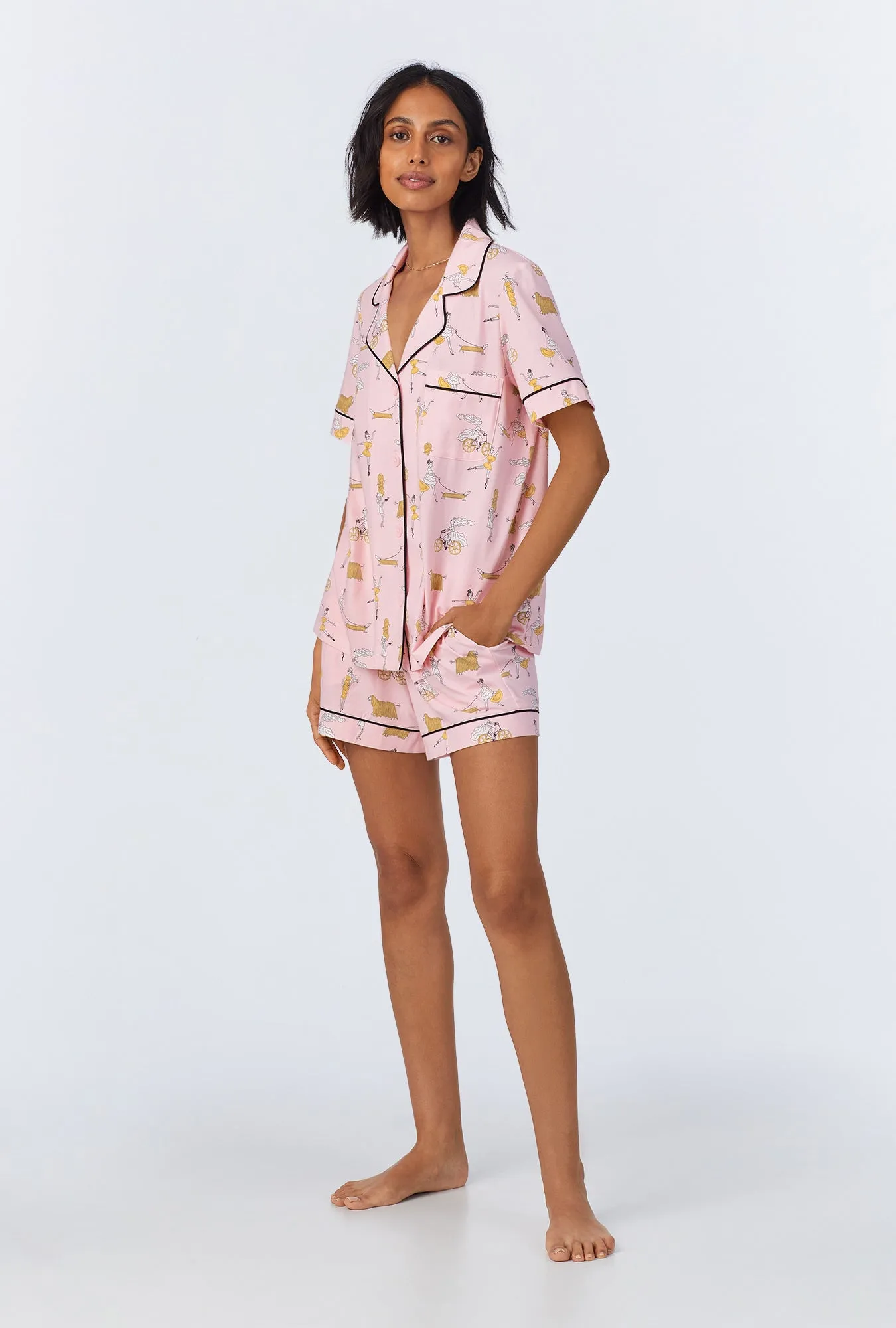 Say Yes To Pasta Short Sleeve Classic Shorty Stretch Jersey PJ Set sold by BedHead product image thumbnail 2
