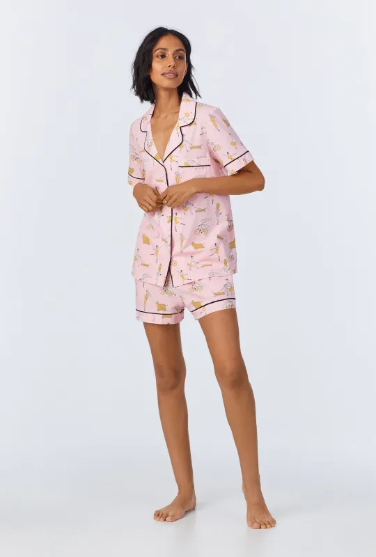 Say Yes To Pasta Short Sleeve Classic Shorty Stretch Jersey PJ Set sold by BedHead