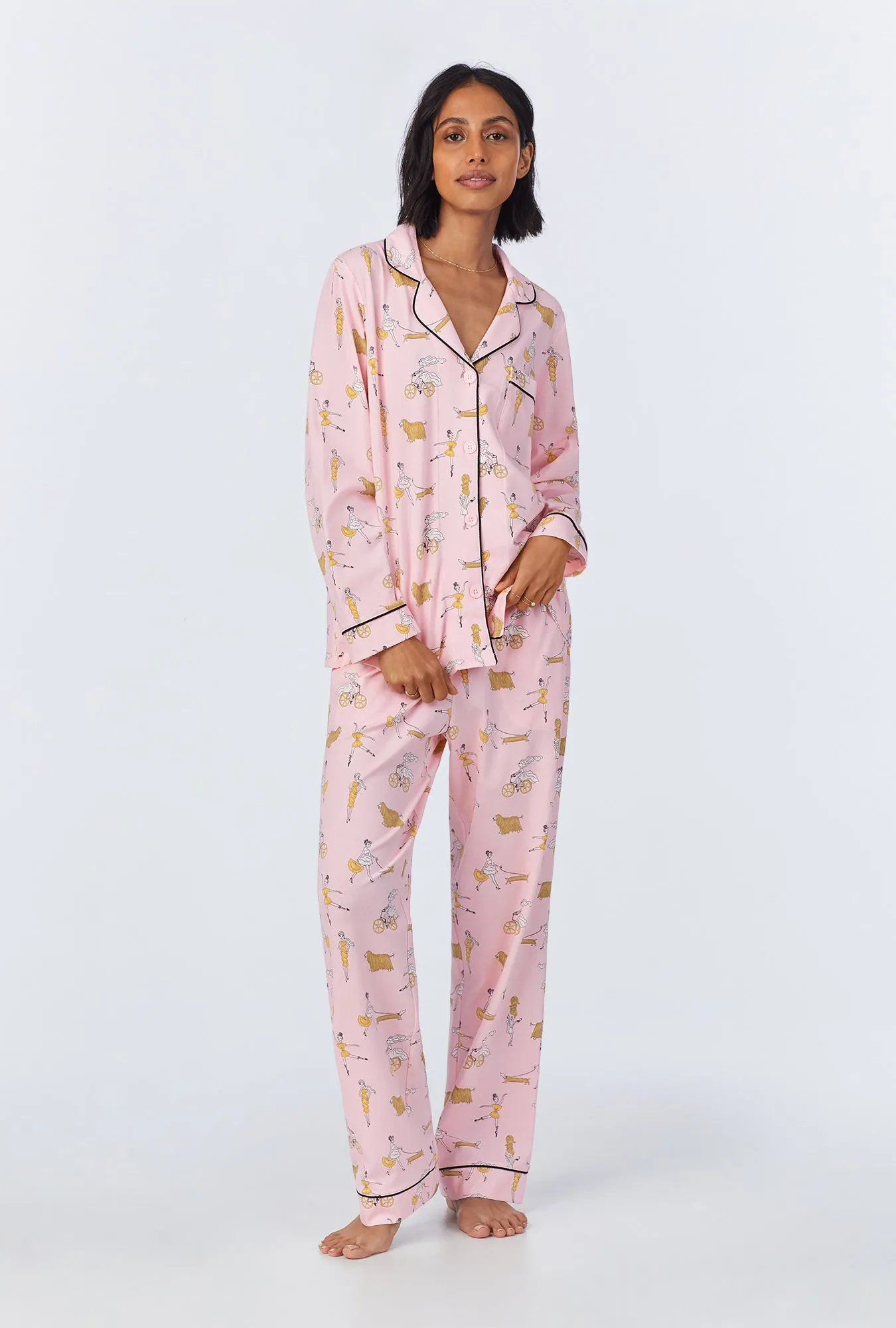 Say Yes To Pasta Long Sleeve Classic Stretch Jersey PJ Set sold by BedHead product image thumbnail 2