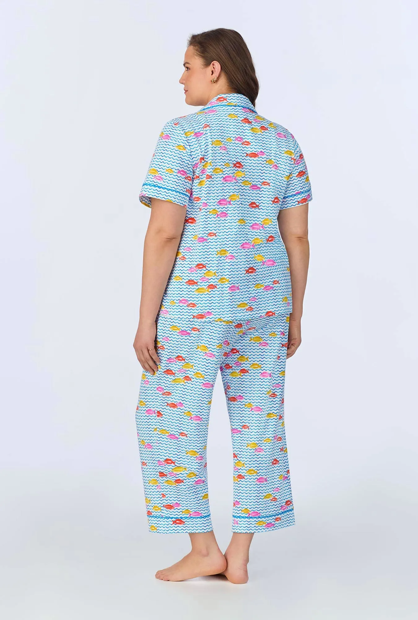 Marina Grande Short Sleeve Classic Stretch Jersey Cropped PJ Set sold by BedHead product image thumbnail 5