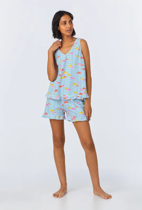 Marina Grande Ruffle Tank Stretch Jersey Shorty PJ Set sold by BedHead