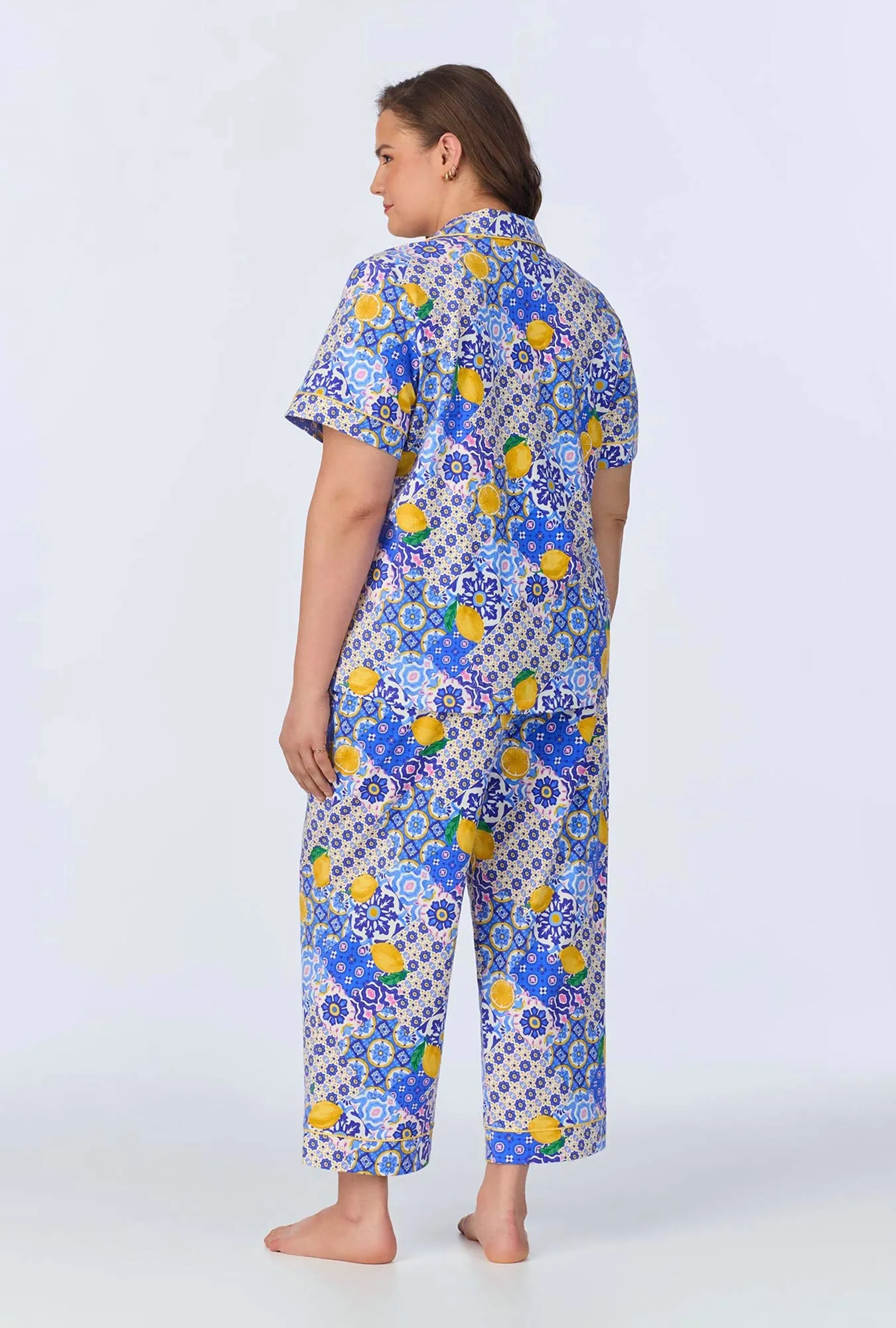 Majolica Short Sleeve Classic Stretch Jersey Cropped PJ Set sold by BedHead product image thumbnail 4