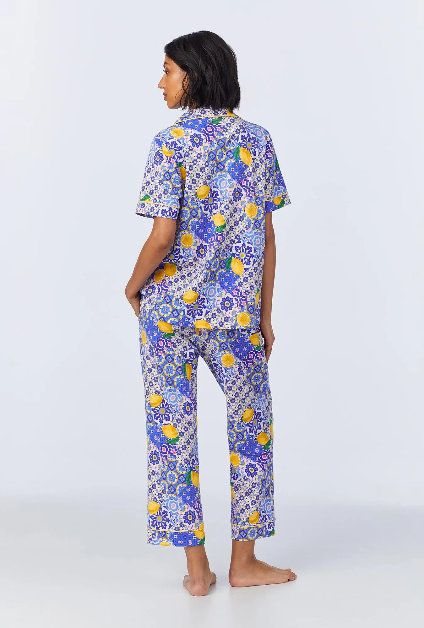 Majolica Short Sleeve Classic Stretch Jersey Cropped PJ Set sold by BedHead product image thumbnail 3