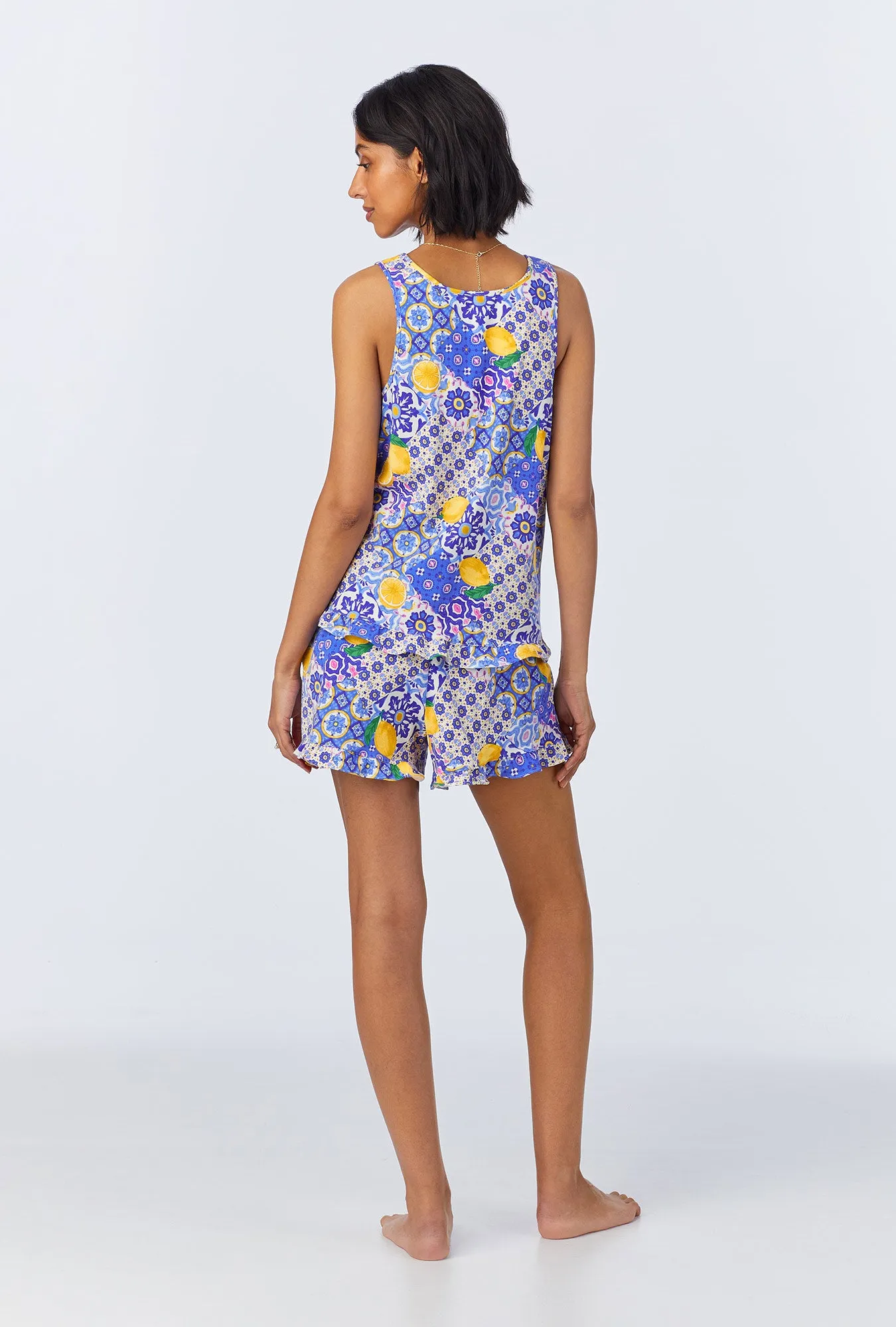 Majolica Ruffle Tank Stretch Jersey Shorty PJ Set sold by BedHead product image thumbnail 3