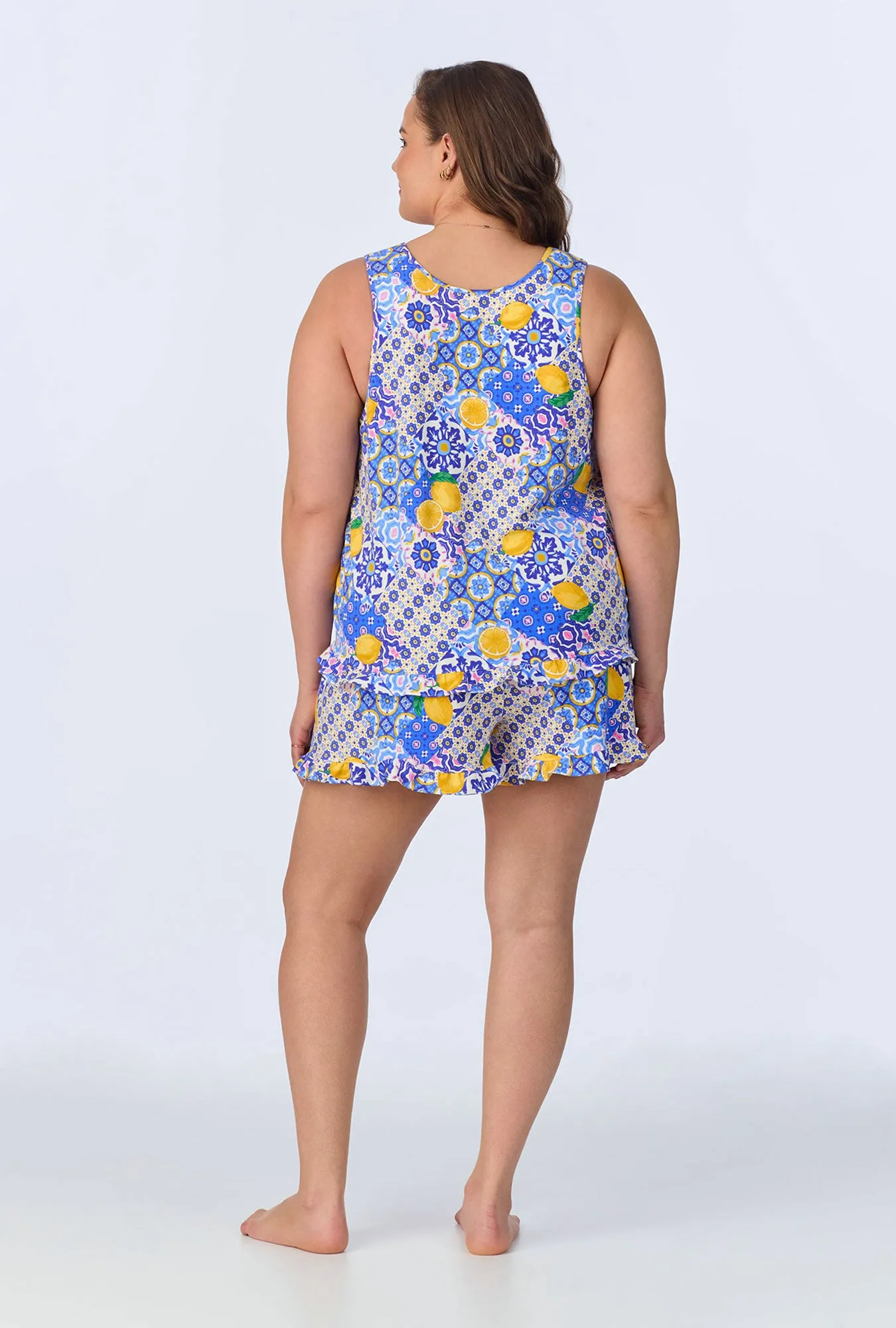 Majolica Ruffle Tank Stretch Jersey Shorty PJ Set sold by BedHead product image thumbnail 4