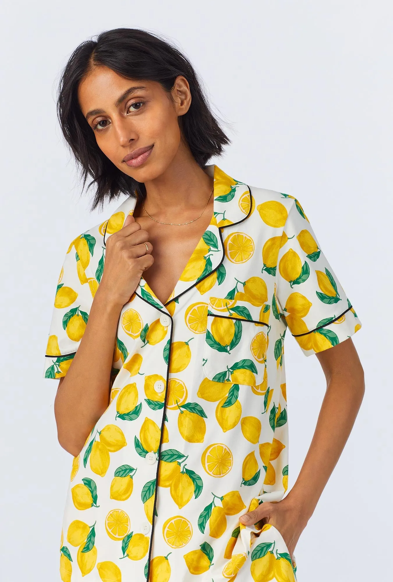 Main Squeeze Short Sleeve Classic Stretch Jersey Cropped PJ Set sold by BedHead product image thumbnail 4