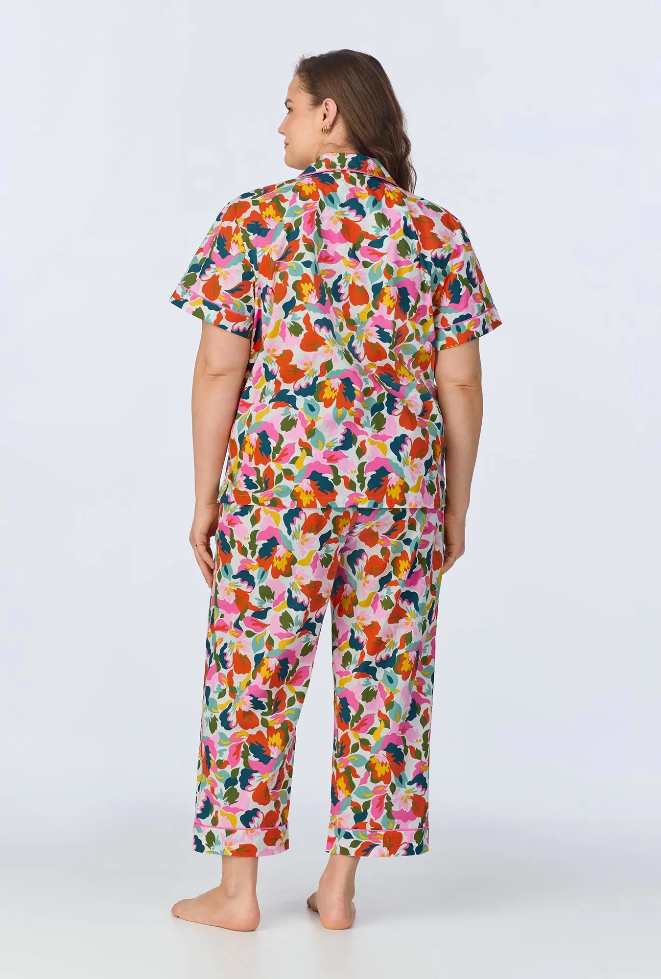 Lucia Short Sleeve Classic Woven Cotton Poplin Cropped PJ Set sold by BedHead product image thumbnail 5