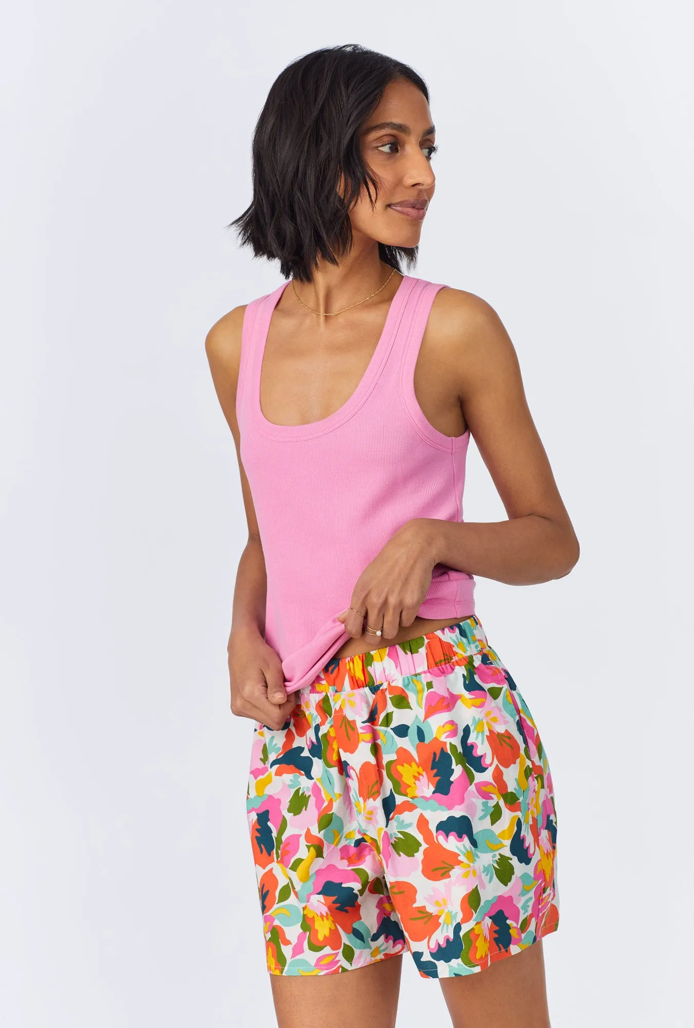 Lucia Knit Tank Woven Cotton Poplin Boxer PJ Set sold by BedHead product image thumbnail 5