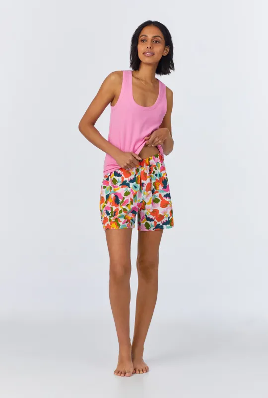 Lucia Knit Tank Woven Cotton Poplin Boxer PJ Set sold by BedHead