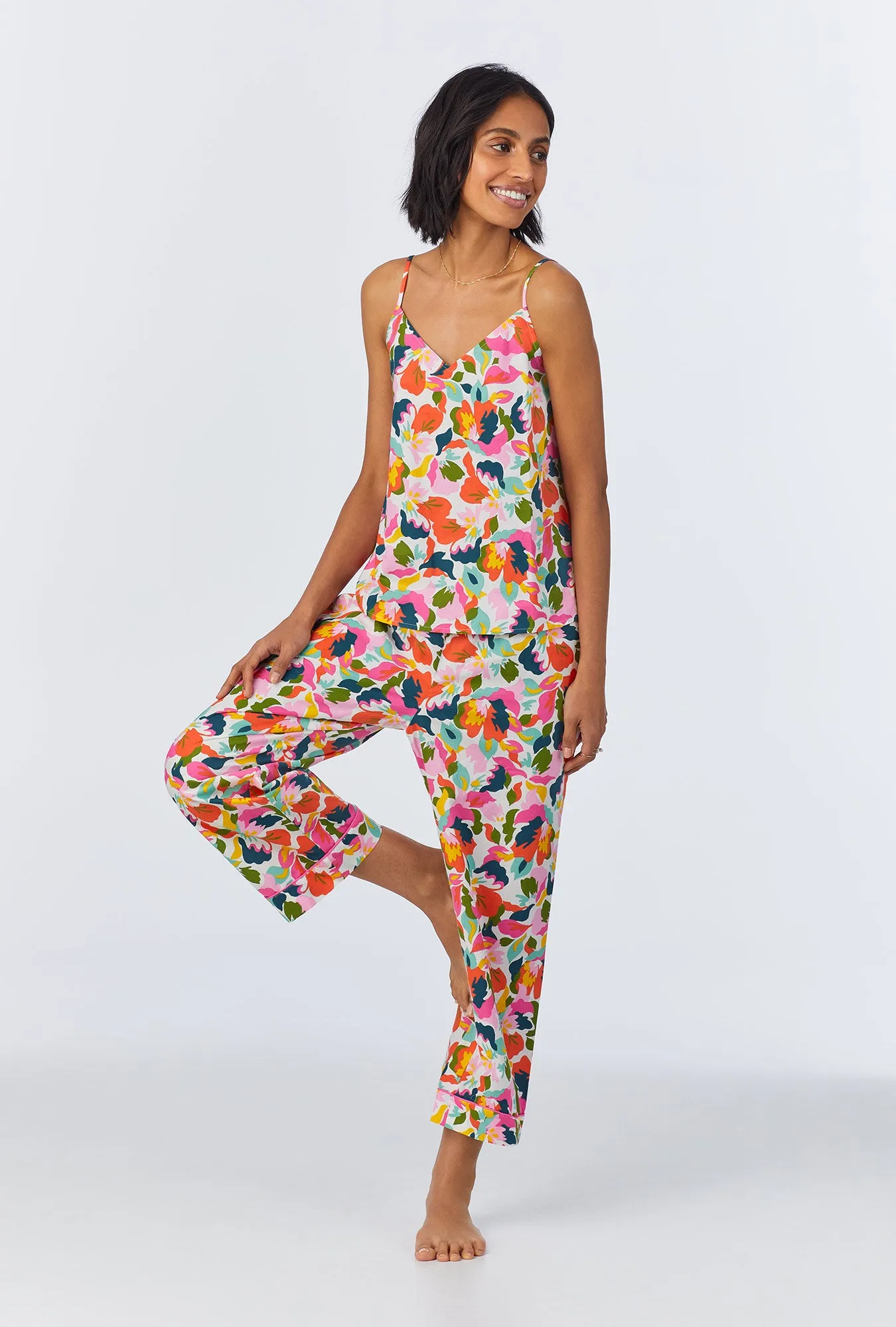 Lucia Cami Woven Cotton Poplin Cropped PJ Set sold by BedHead product image thumbnail 2