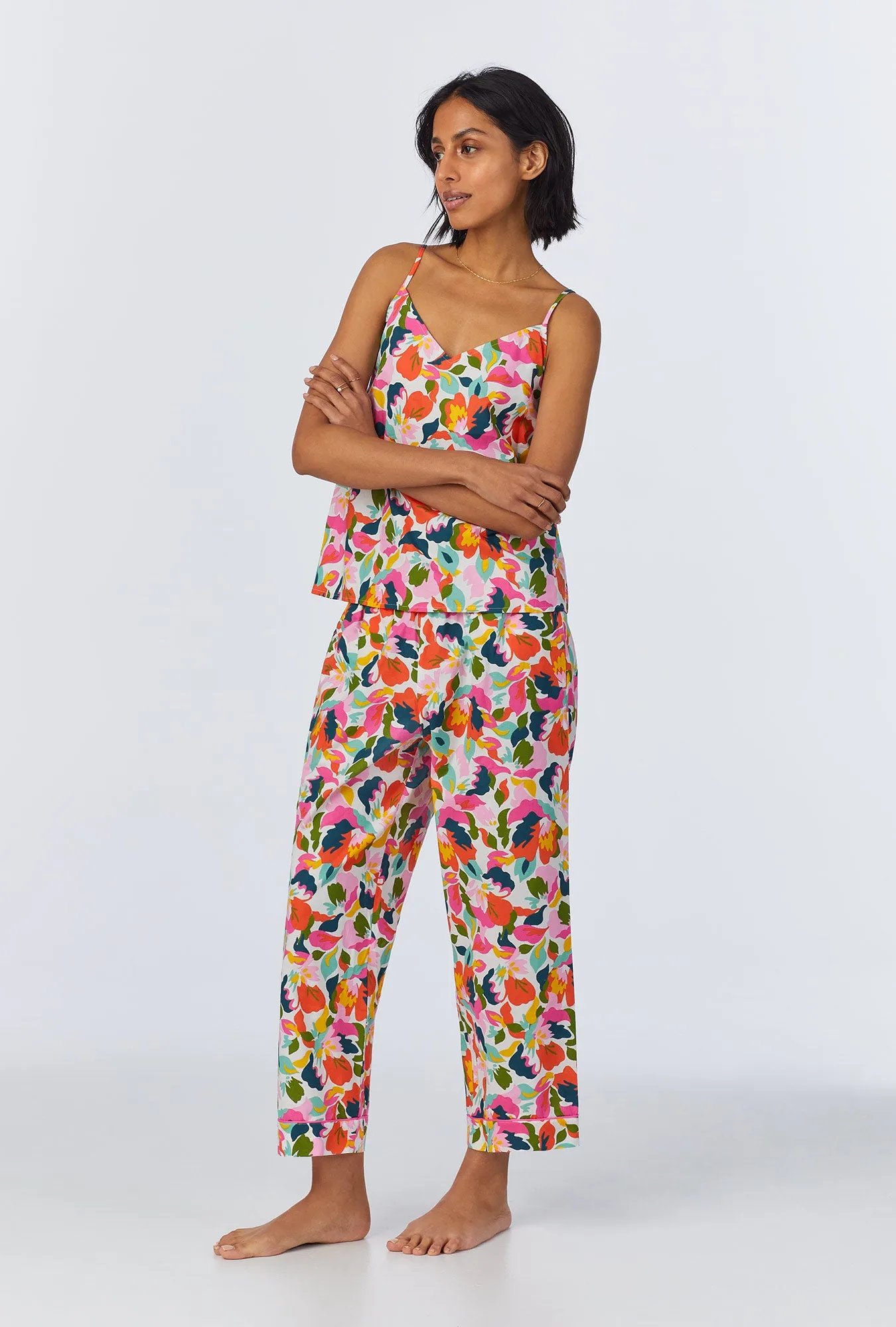Lucia Cami Woven Cotton Poplin Cropped PJ Set sold by BedHead product image thumbnail 3