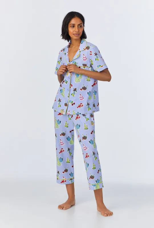 Island Life Short Sleeve Classic Stretch Jersey Cropped PJ Set sold by BedHead