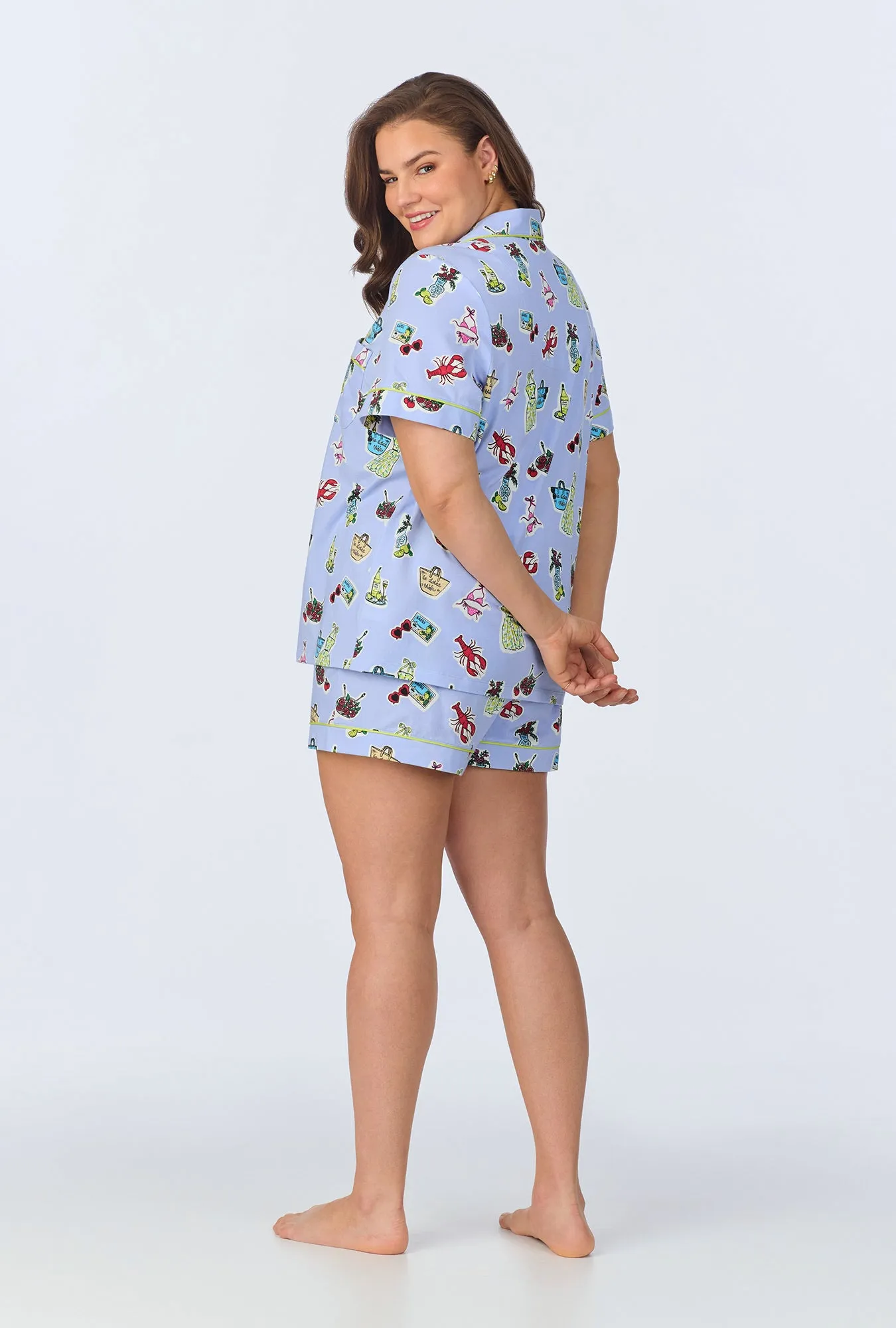 Island Life Short Sleeve Classic Shorty Stretch Jersey PJ Set sold by BedHead product image thumbnail 5
