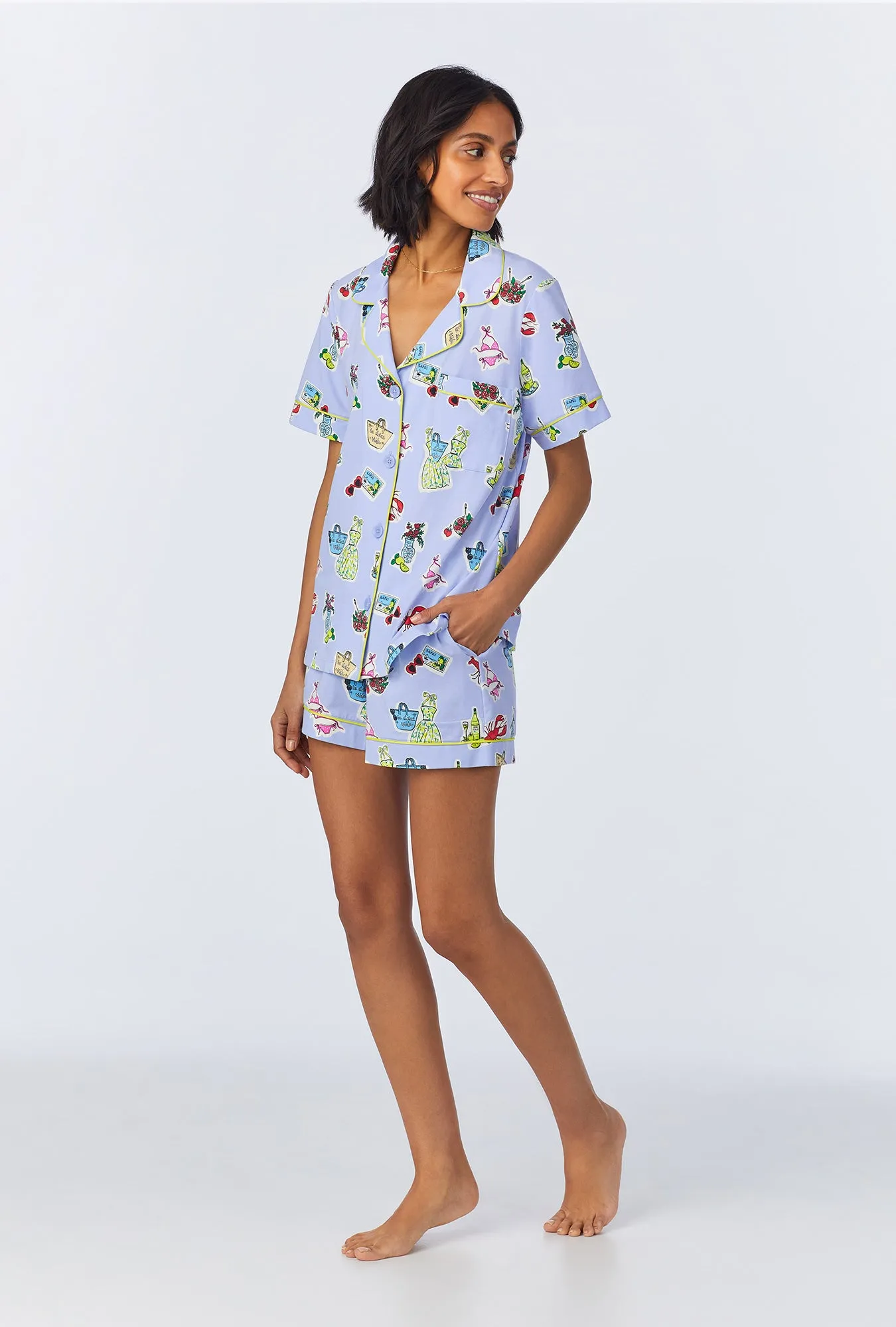 Island Life Short Sleeve Classic Shorty Stretch Jersey PJ Set sold by BedHead product image thumbnail 3