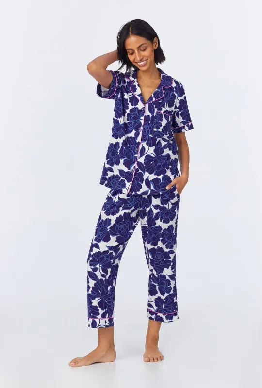 Isabella Flora Short Sleeve Classic Stretch Jersey Cropped PJ Set sold by BedHead