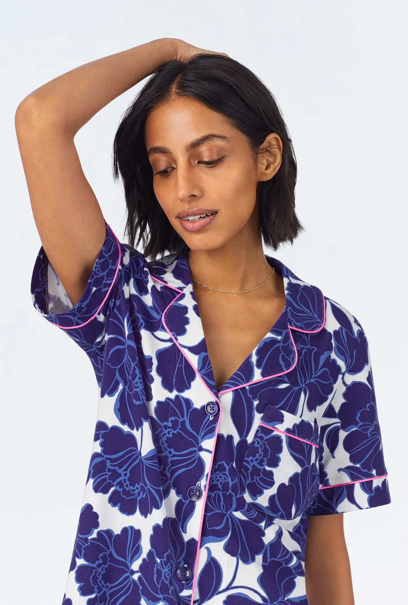 Isabella Flora Short Sleeve Classic Shorty Stretch Jersey PJ Set sold by BedHead product image thumbnail 4