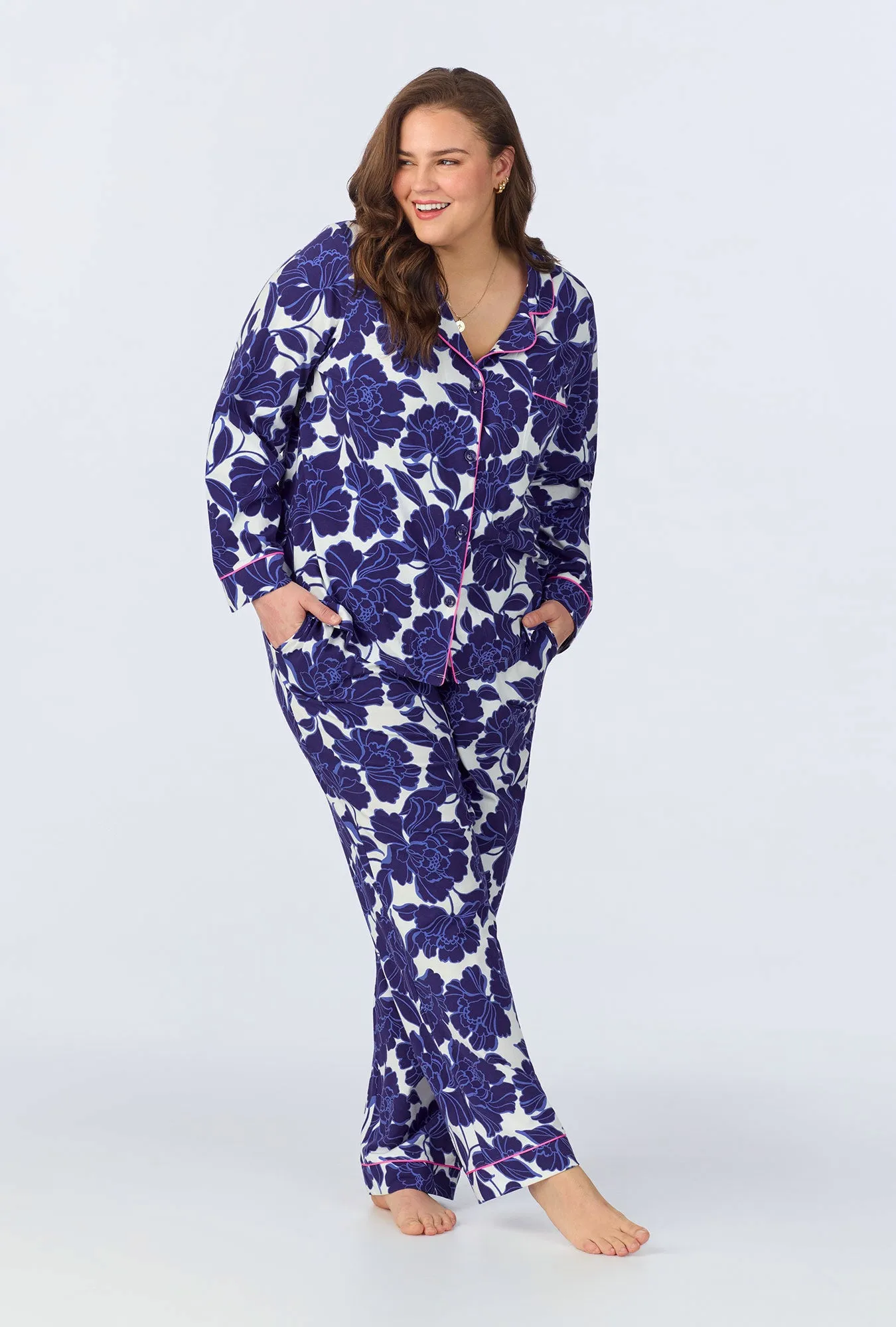 Isabella Flora Long Sleeve Classic Stretch Jersey PJ Set sold by BedHead product image thumbnail 5