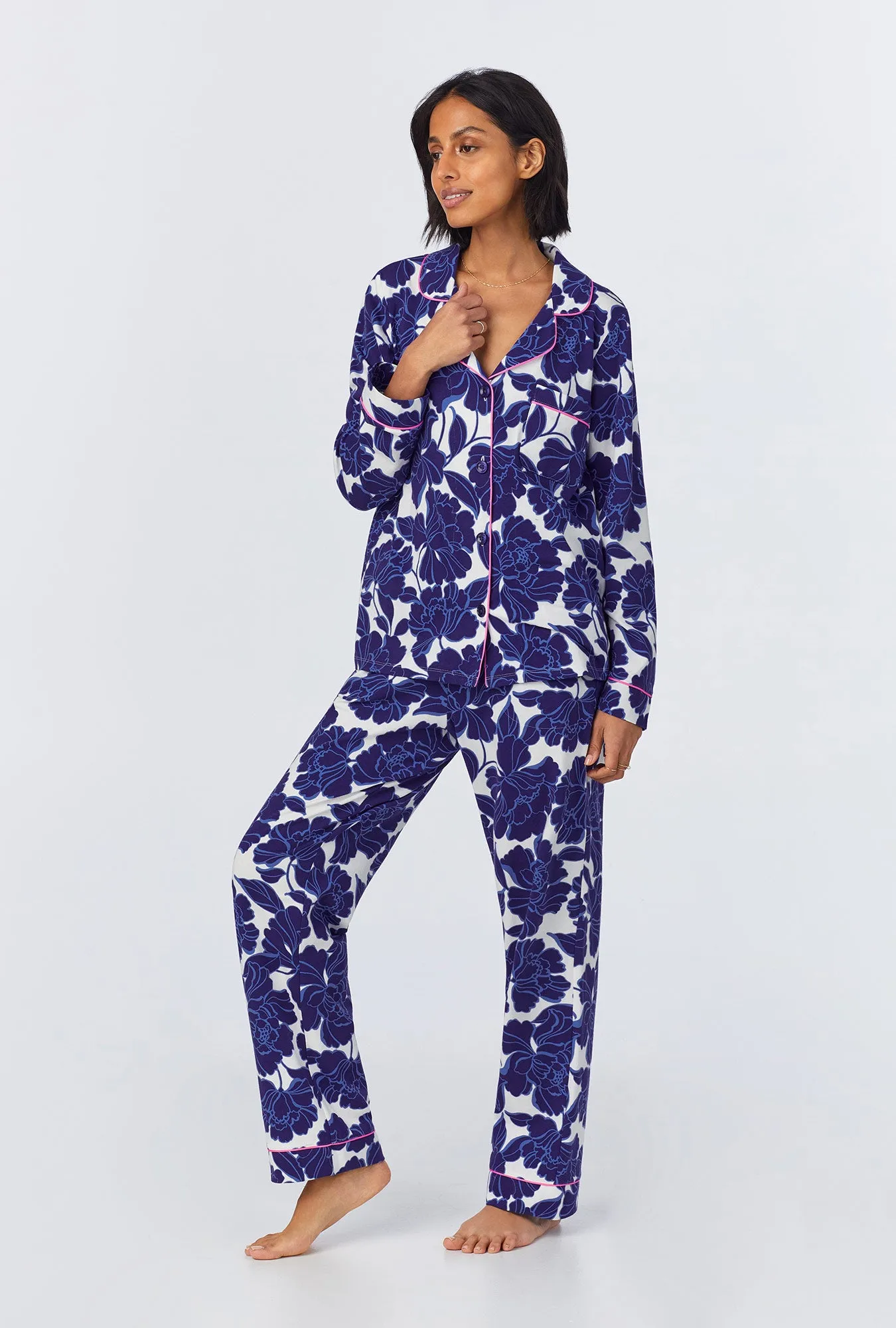 Isabella Flora Long Sleeve Classic Stretch Jersey PJ Set sold by BedHead product image thumbnail 2