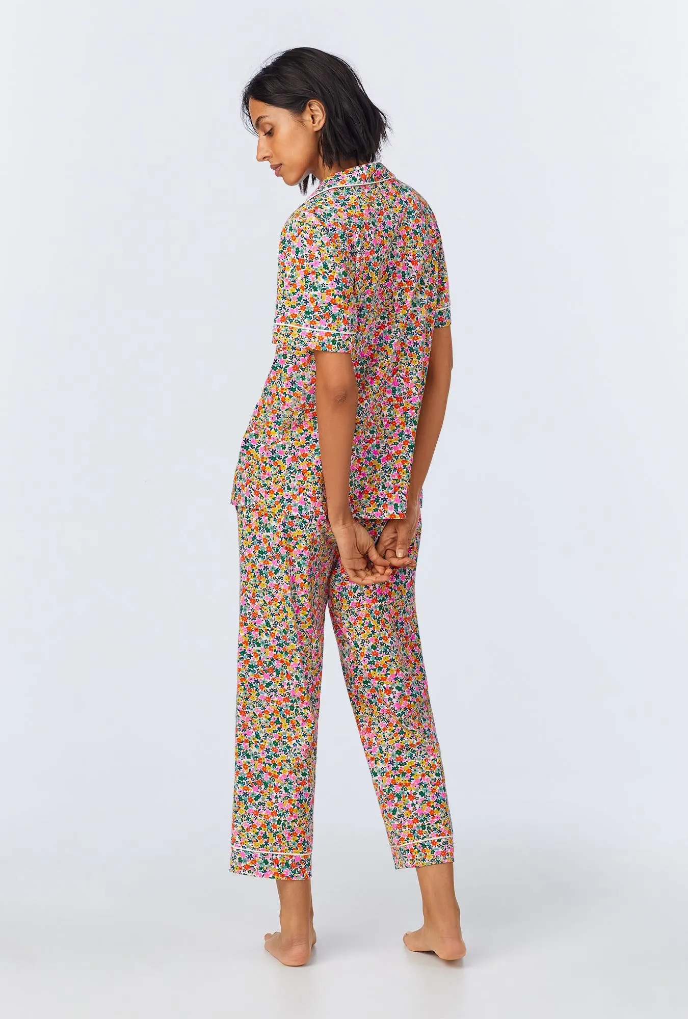 Fresh Picks Short Sleeve Classic Stretch Jersey Cropped PJ Set sold by BedHead product image thumbnail 3