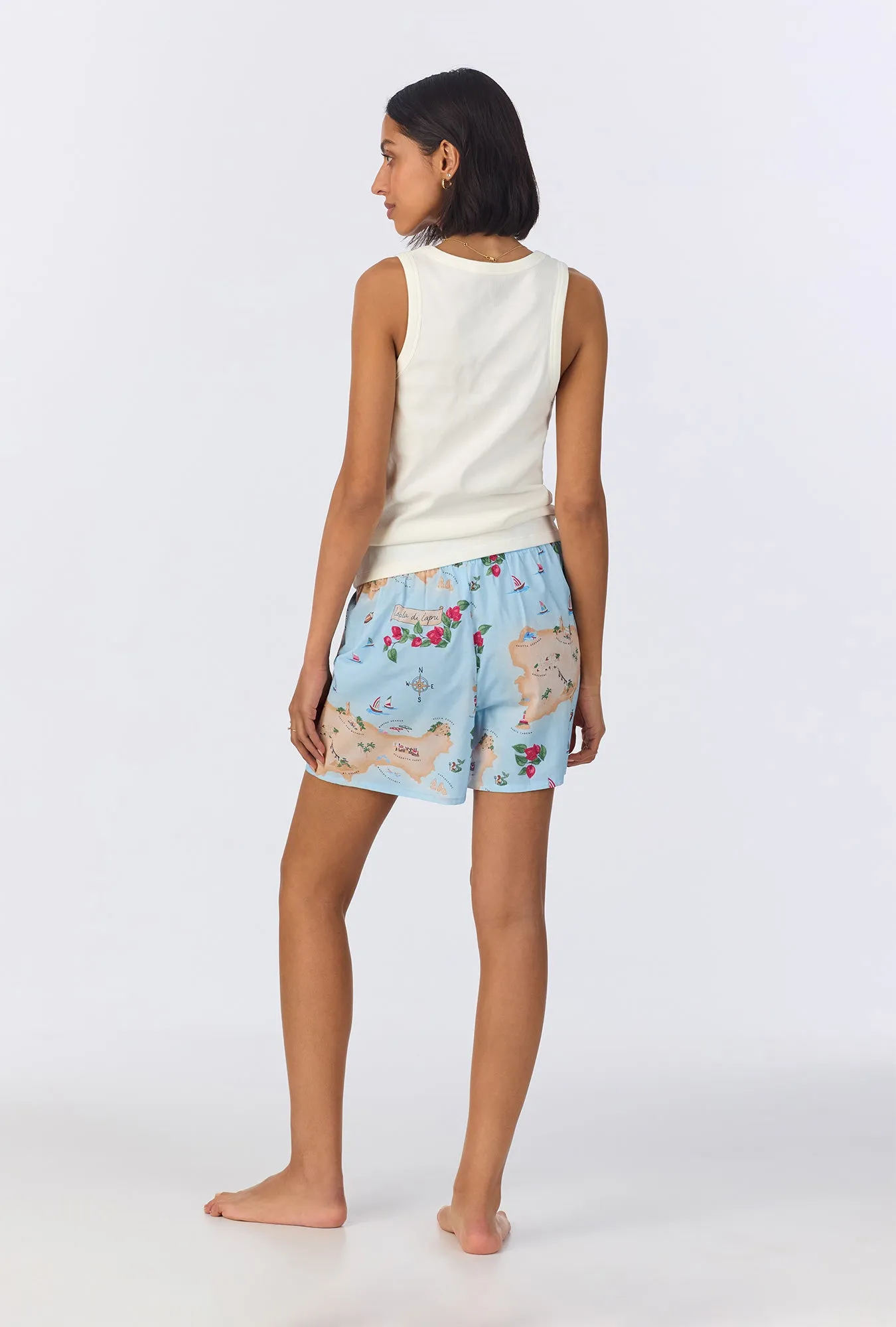 Ciao Capri Knit Tank Woven Cotton Poplin Boxer PJ Set sold by BedHead product image thumbnail 5