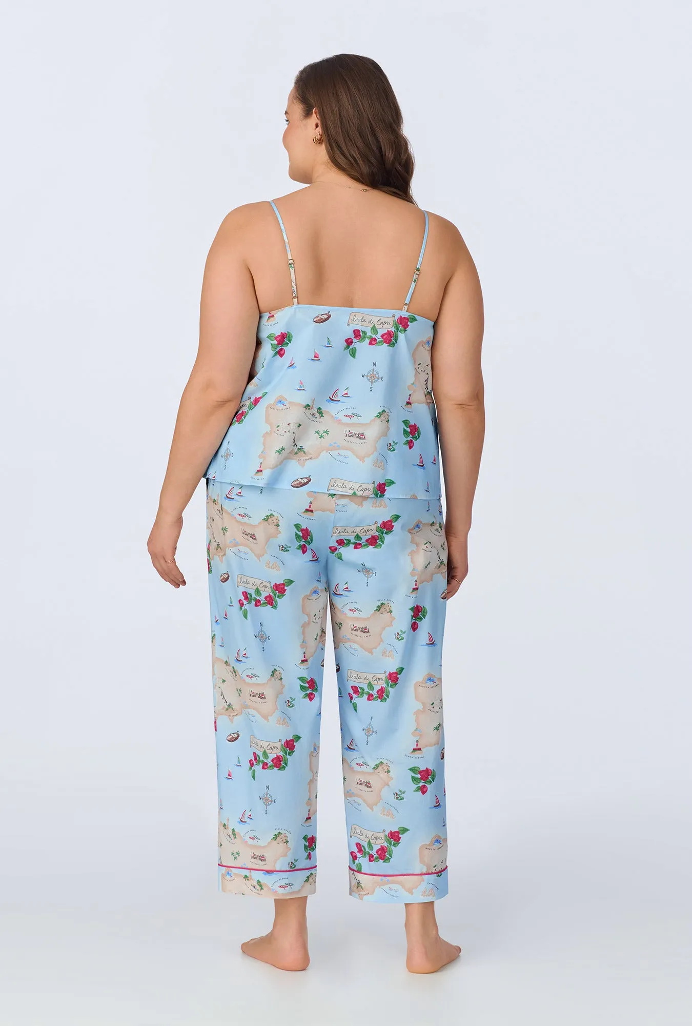 Ciao Capri Cami Woven Cotton Poplin Cropped PJ Set sold by BedHead product image thumbnail 5