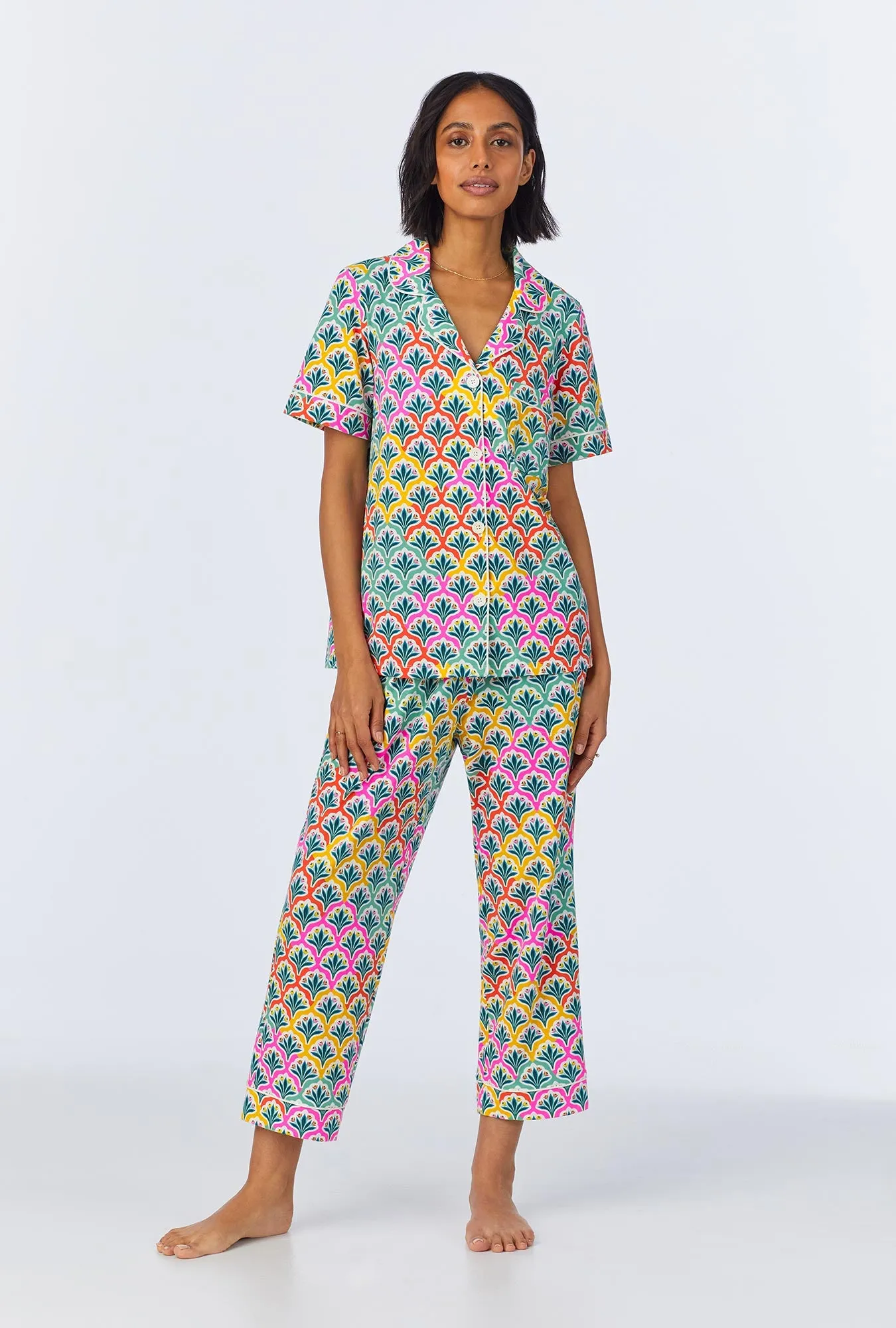 Camilla Short Sleeve Classic Stretch Jersey Cropped PJ Set sold by BedHead product image thumbnail 2