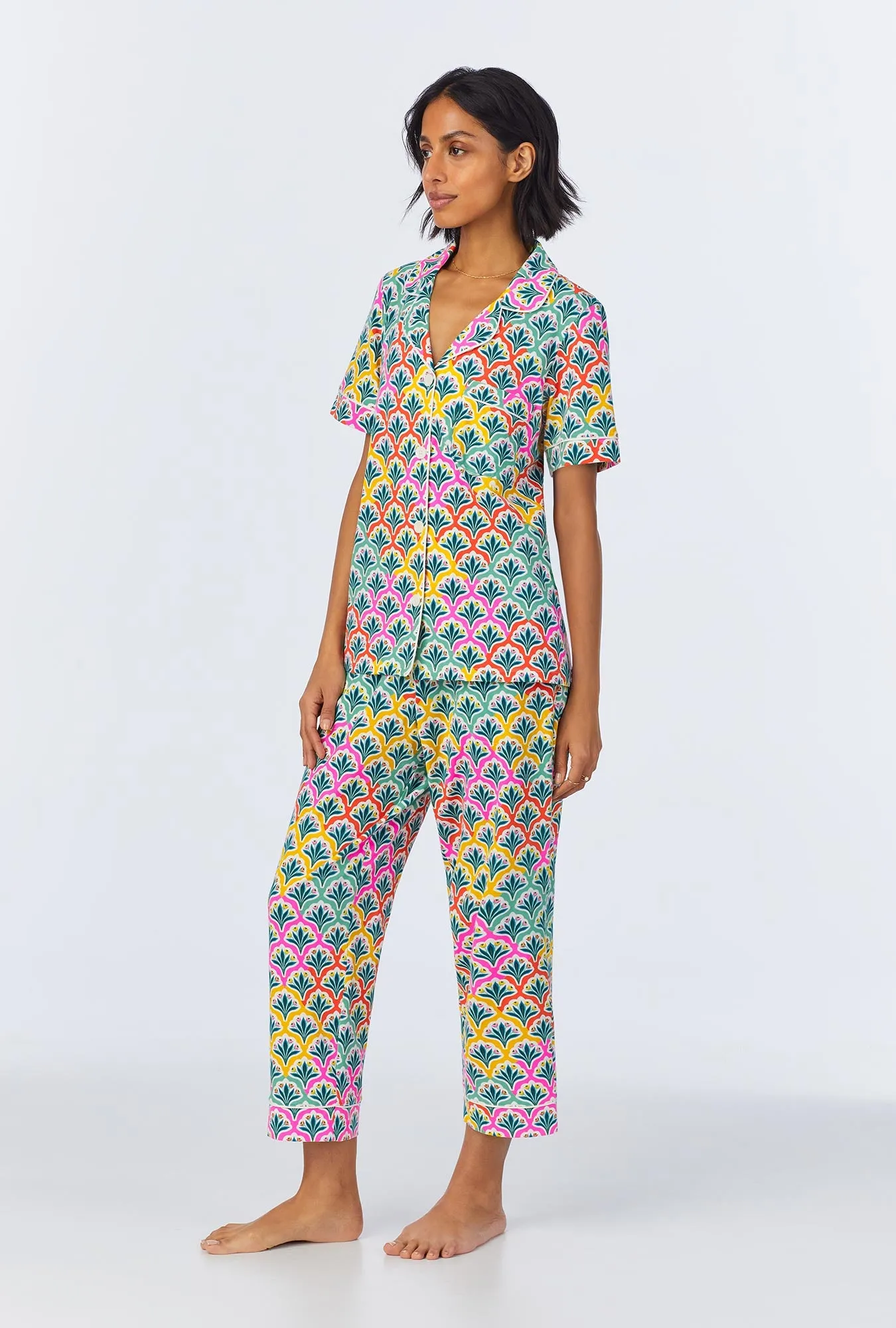 Camilla Short Sleeve Classic Stretch Jersey Cropped PJ Set sold by BedHead product image thumbnail 3