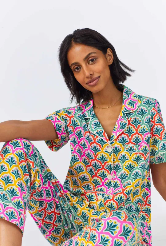 Camilla Short Sleeve Classic Stretch Jersey Cropped PJ Set sold by BedHead