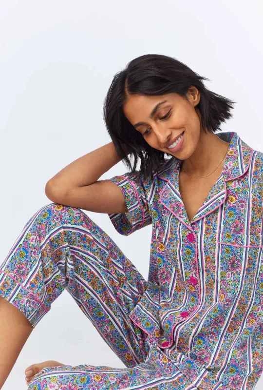Bel Fiore Short Sleeve Classic Stretch Jersey Cropped PJ Set sold by BedHead