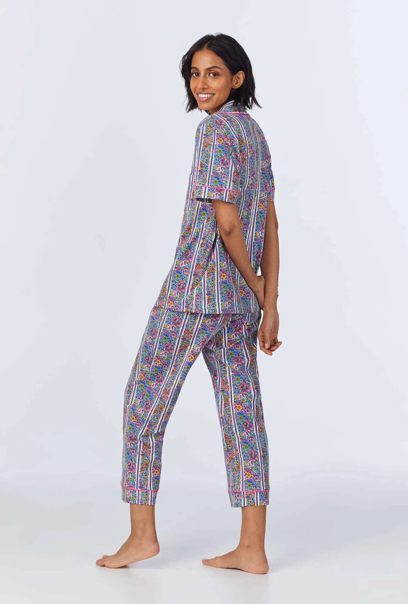 Bel Fiore Short Sleeve Classic Stretch Jersey Cropped PJ Set sold by BedHead product image thumbnail 4