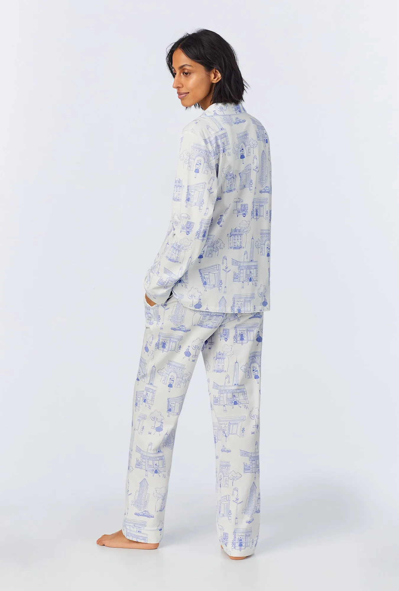 BedHead On The Bleecker Long Sleeve Classic Stretch Jersey PJ Set sold by BedHead product image thumbnail 3