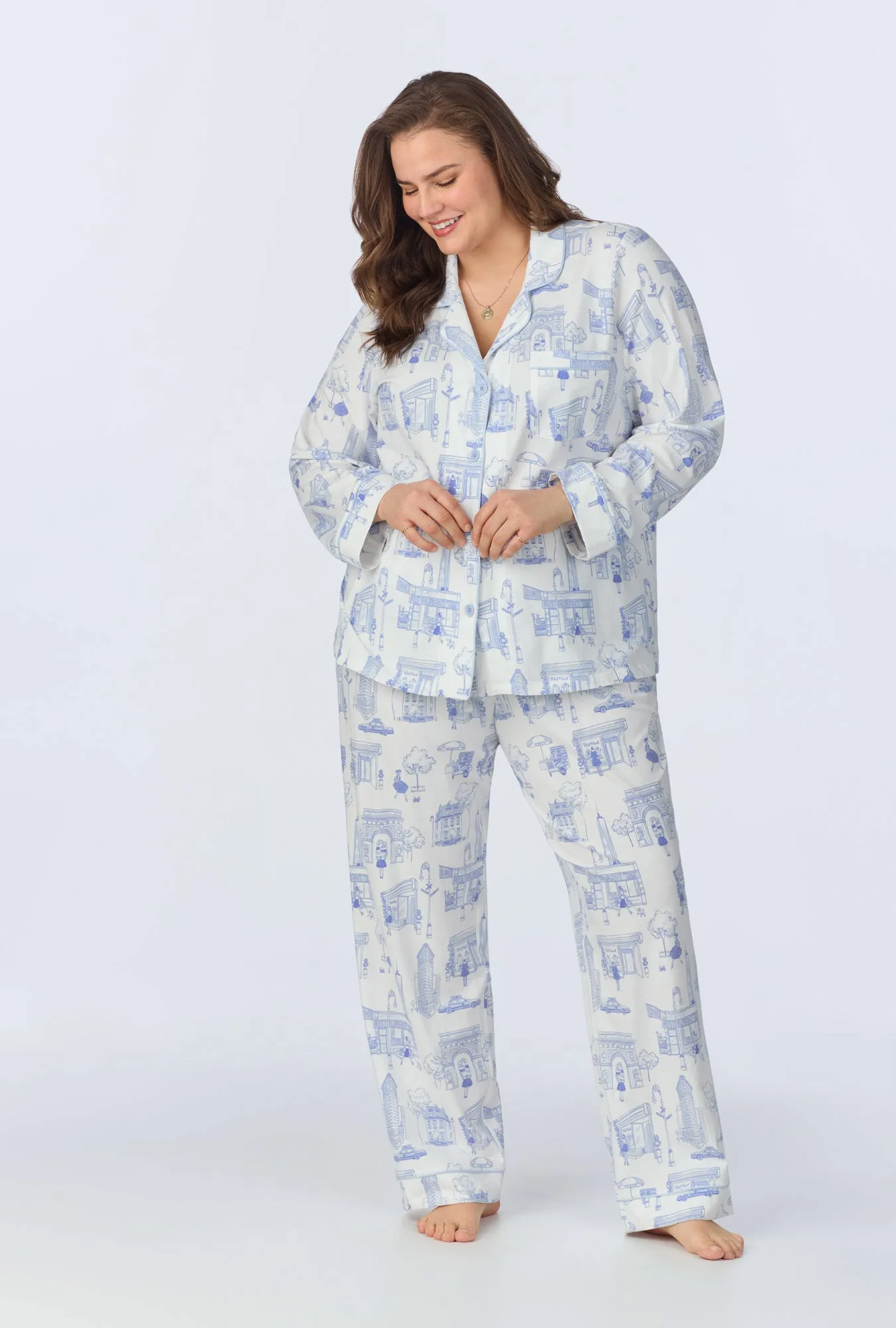 BedHead On The Bleecker Long Sleeve Classic Stretch Jersey PJ Set sold by BedHead product image thumbnail 5
