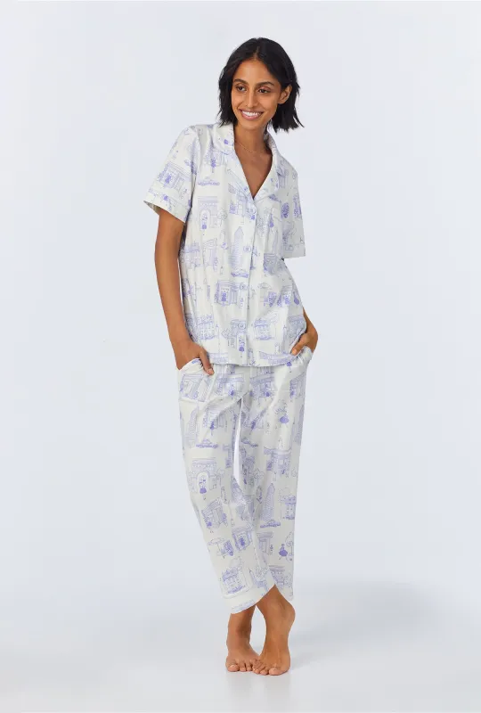 Bedhead on Bleecker Short Sleeve Classic Stretch Jersey Cropped PJ Set sold by BedHead