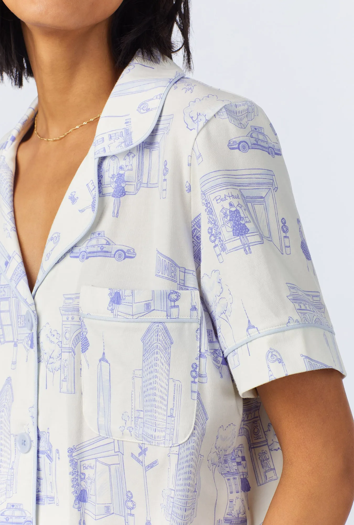 Bedhead on Bleecker Short Sleeve Classic Stretch Jersey Cropped PJ Set sold by BedHead product image thumbnail 4