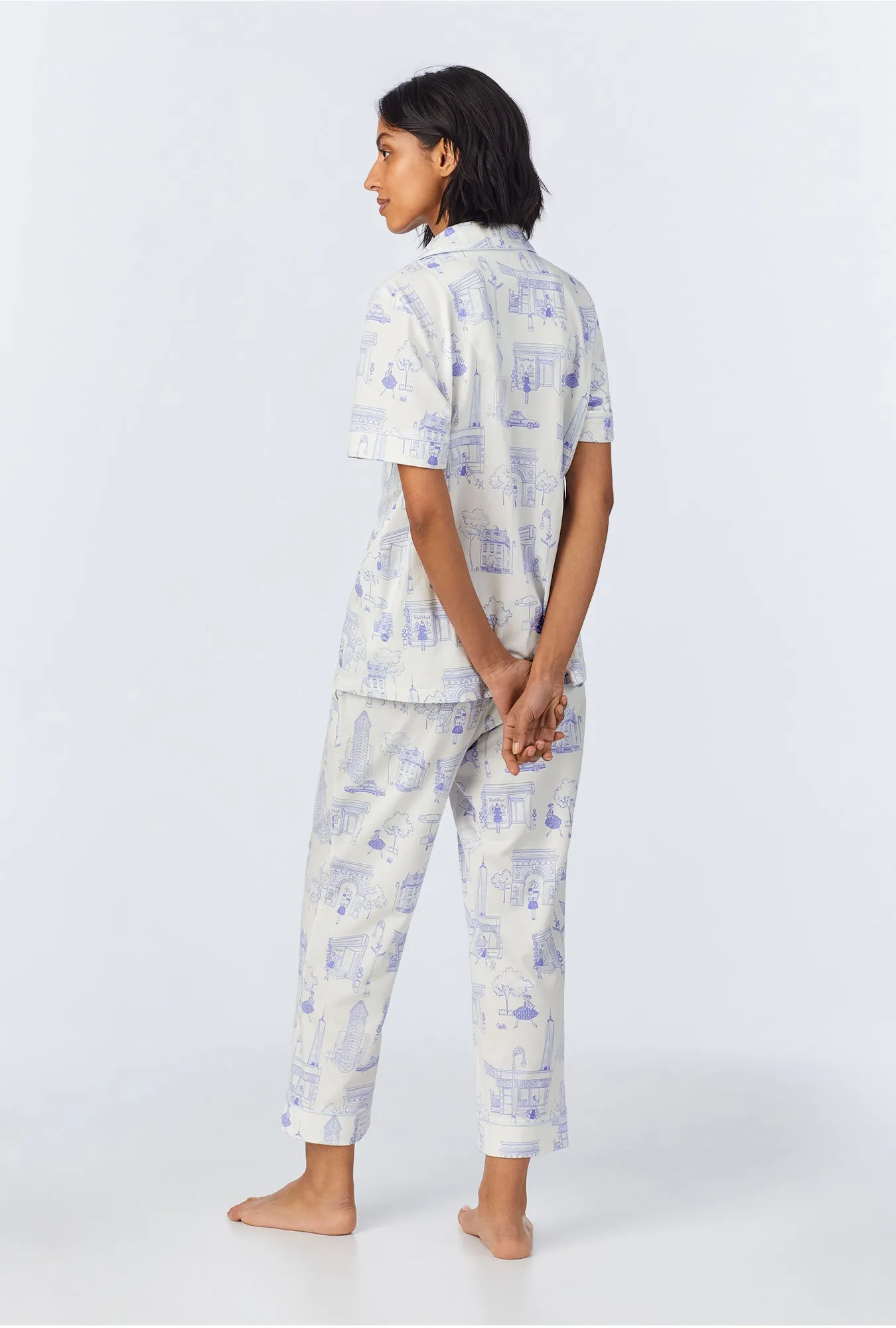 Bedhead on Bleecker Short Sleeve Classic Stretch Jersey Cropped PJ Set sold by BedHead product image thumbnail 3