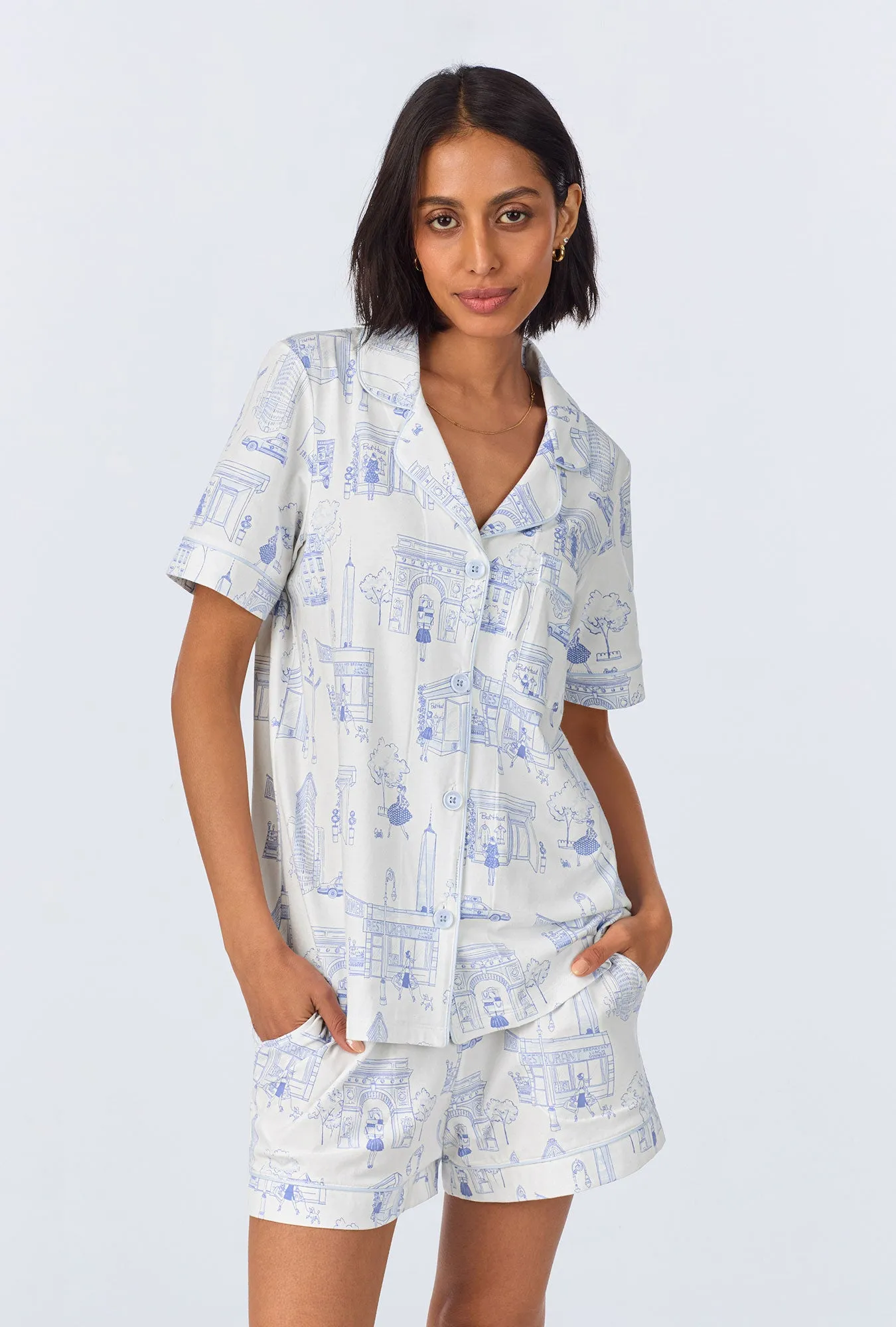 Bedhead On Bleecker Short Sleeve Classic Shorty Stretch Jersey PJ Set sold by BedHead product image thumbnail 4