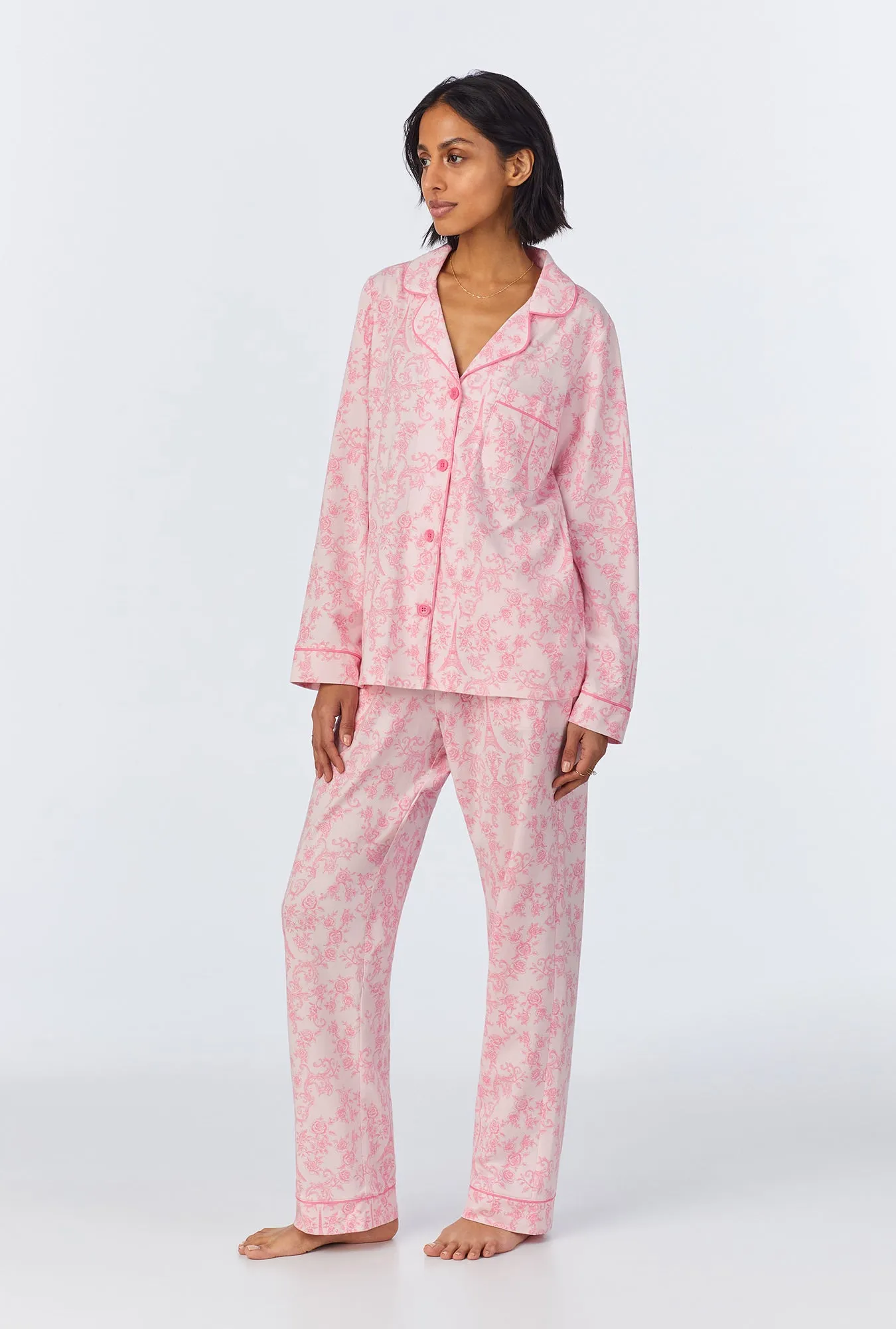Parisian Toile Long Sleeve Classic Stretch Jersey PJ Set sold by BedHead product image thumbnail 2
