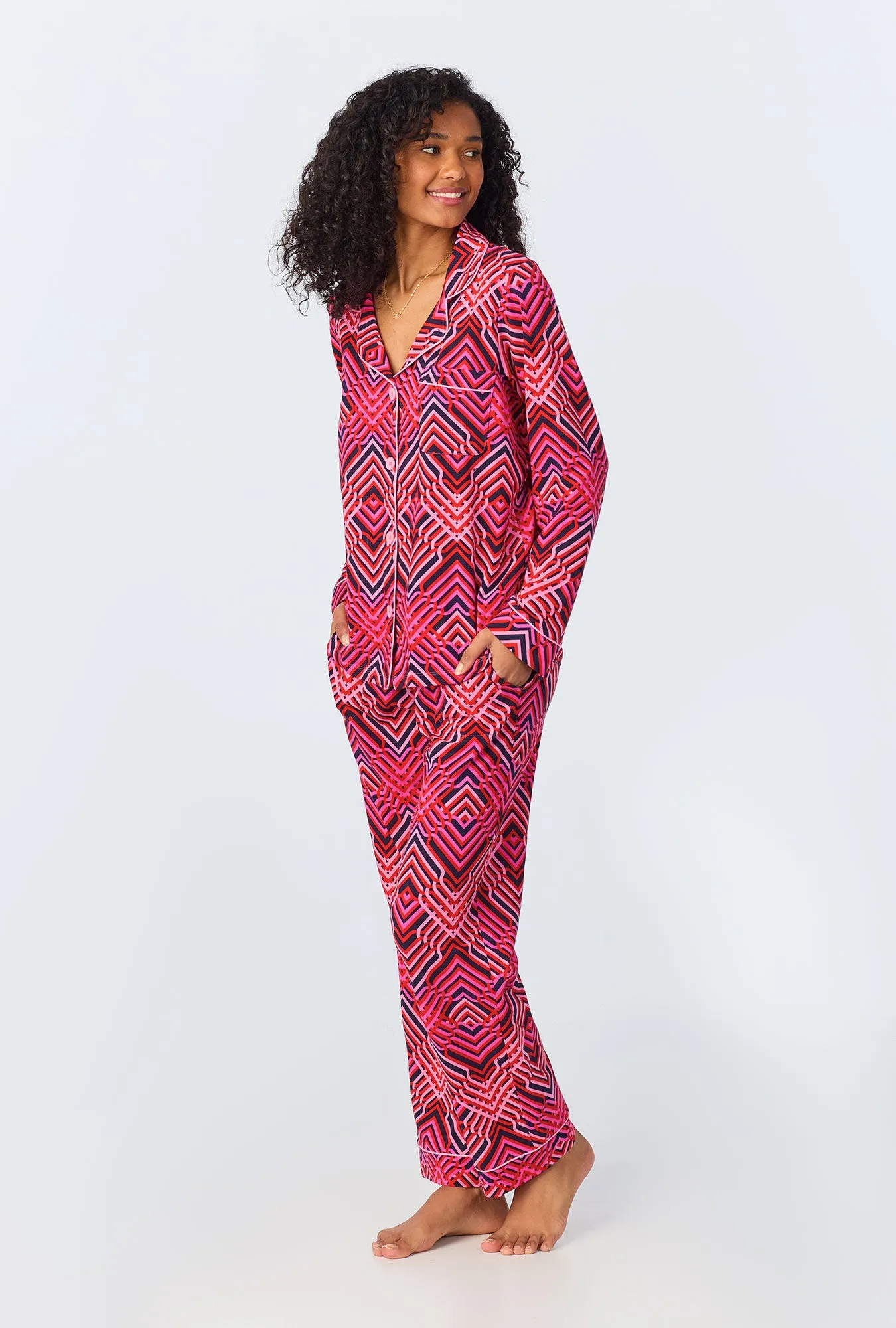 BedHead x Trina Turk Starburst Long Sleeve Classic Stretch Jersey PJ Set sold by BedHead product image thumbnail 3