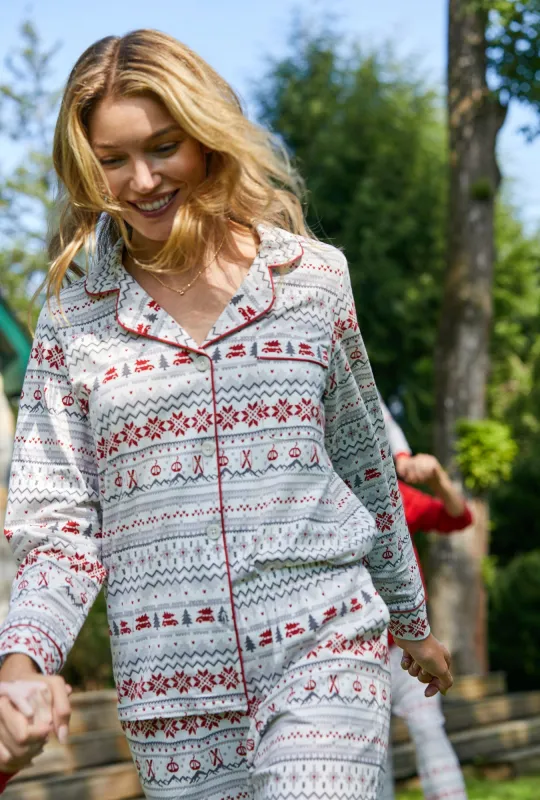 Alpine Fair Isle Long Sleeve Classic Stretch Jersey PJ Set sold by BedHead