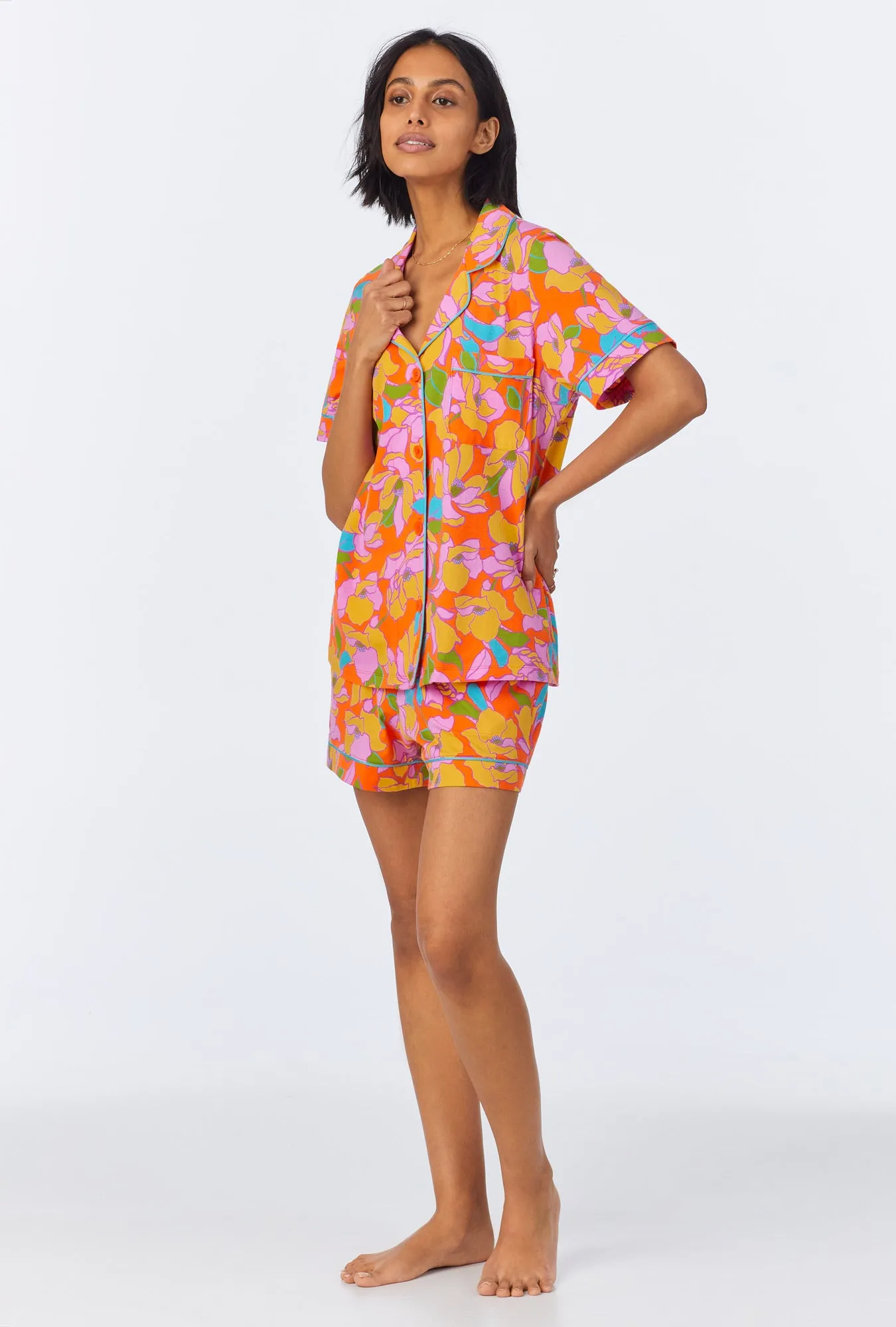 BedHead x Trina Turk Floral Short Sleeve Classic Shorty Stretch Jersey PJ Set sold by BedHead product image thumbnail 2