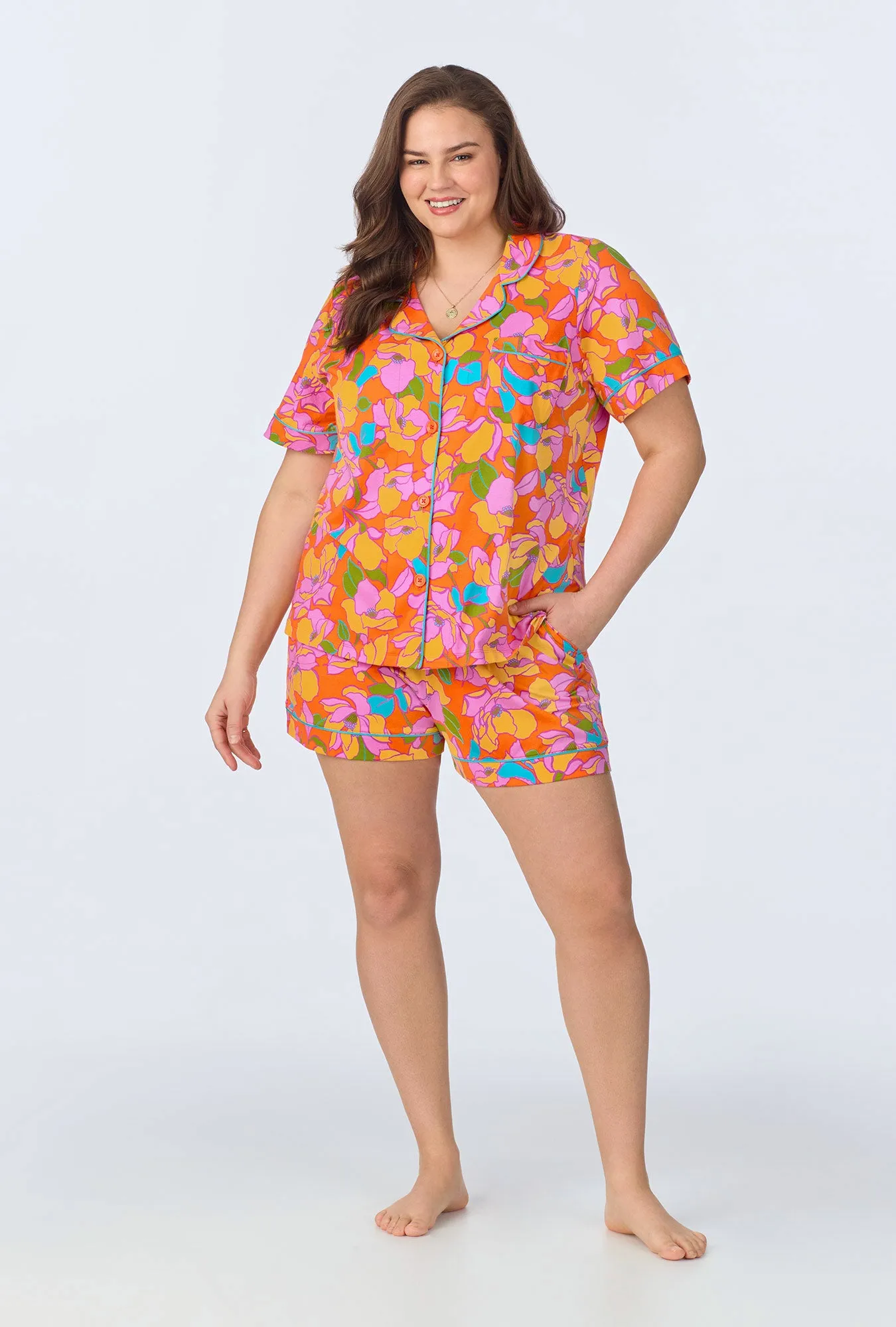 BedHead x Trina Turk Floral Short Sleeve Classic Shorty Stretch Jersey PJ Set sold by BedHead product image thumbnail 5