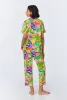 BedHead x Trina Turk Jungle Leaves Short Sleeve Classic Cropped Stretch Jersey PJ Set sold by BedHead