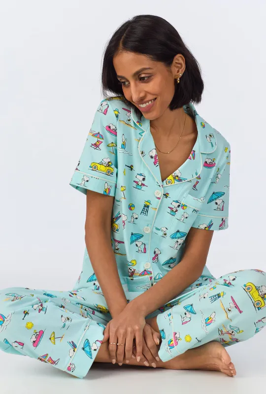 Surfside Snoopy® Short Sleeve Classic Cropped Stretch Jersey PJ Set sold by BedHead