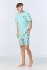 Surfside Snoopy® Men's Short Sleeve Henley Stretch Jersey Boxer PJ Set sold by BedHead
