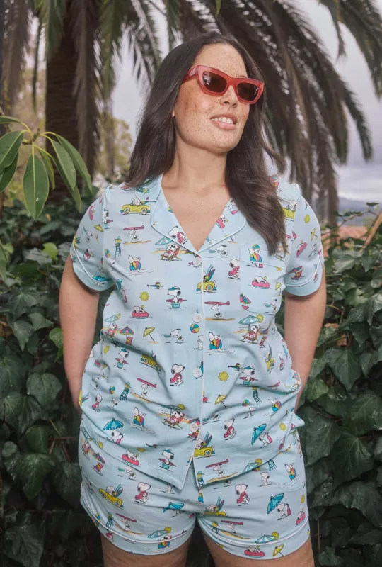 Surfside Snoopy® Short Sleeve Classic Shorty Stretch Jersey PJ Set sold by BedHead